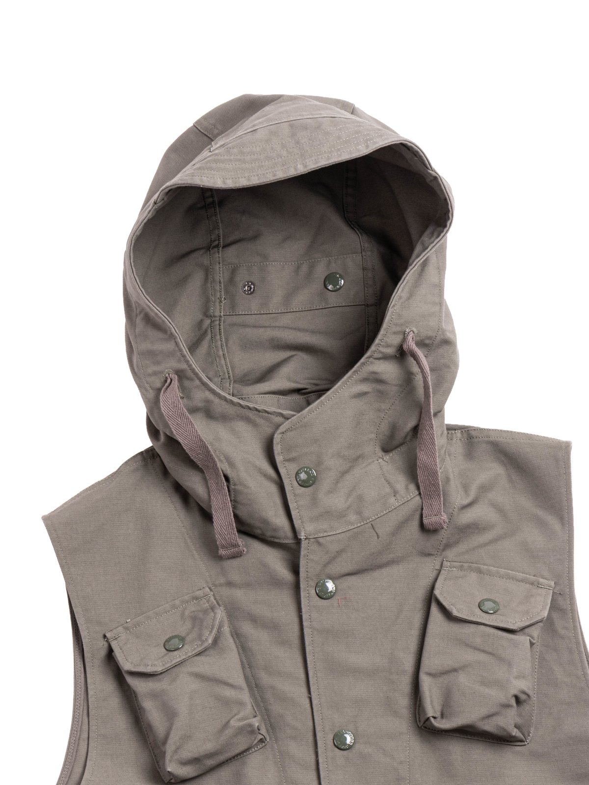 FIELD VEST OLIVE COTTON DOUBLE CLOTH - Image 3