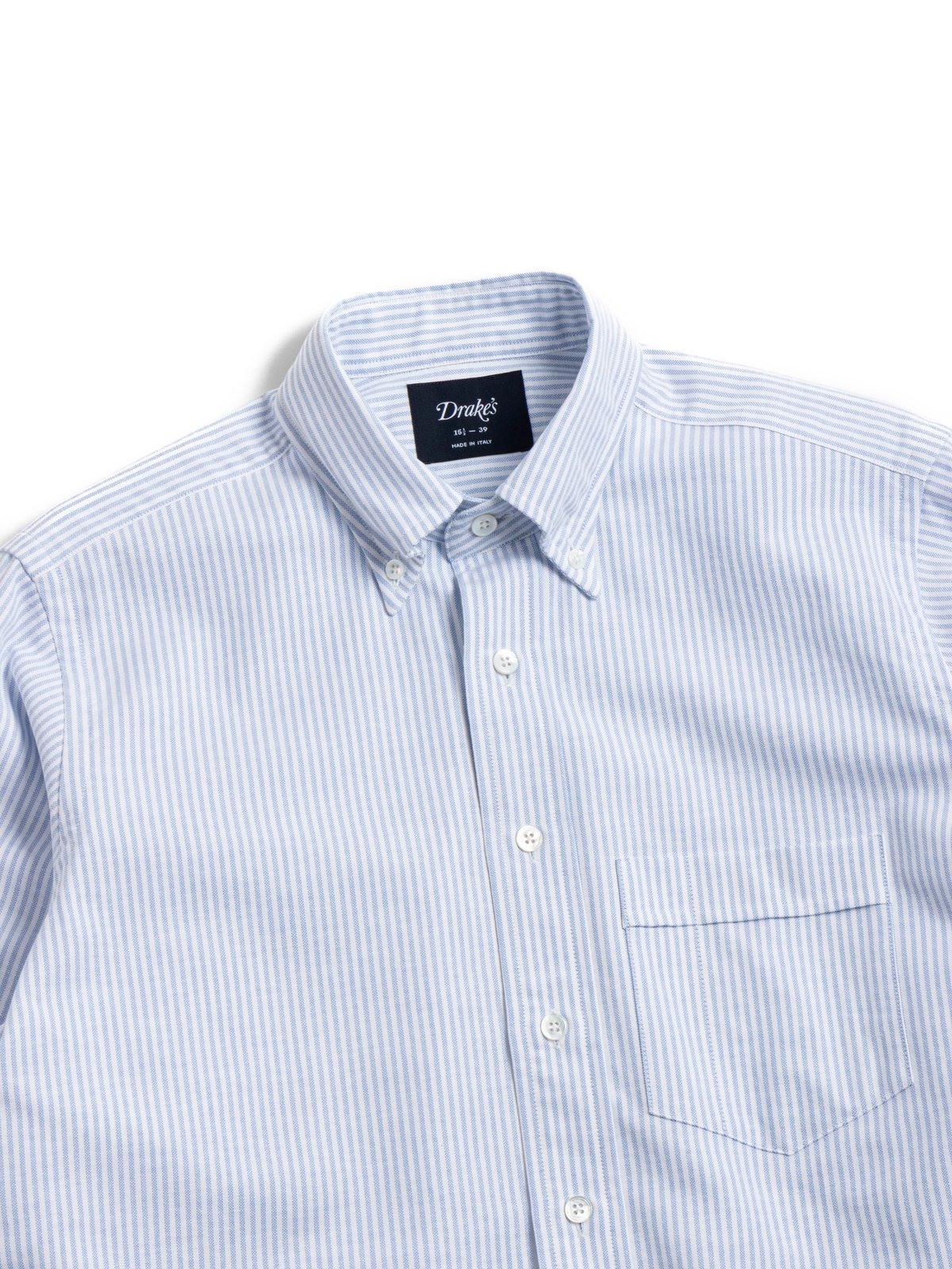 TICKING STRIPE BUTTON DOWN OXFORD SHIRT LIGHT BLUE - Image 2