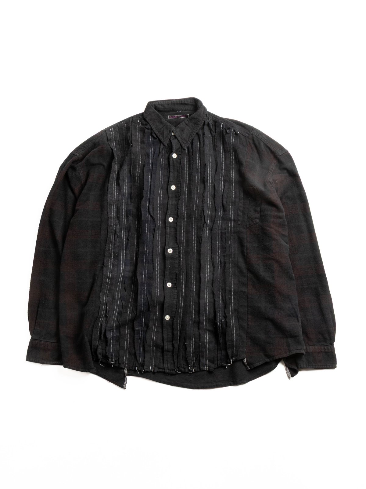 REBUILD BY NEEDLES FLANNEL SHIRT RIBBON SHIRT WIDE BLACK - Image 1