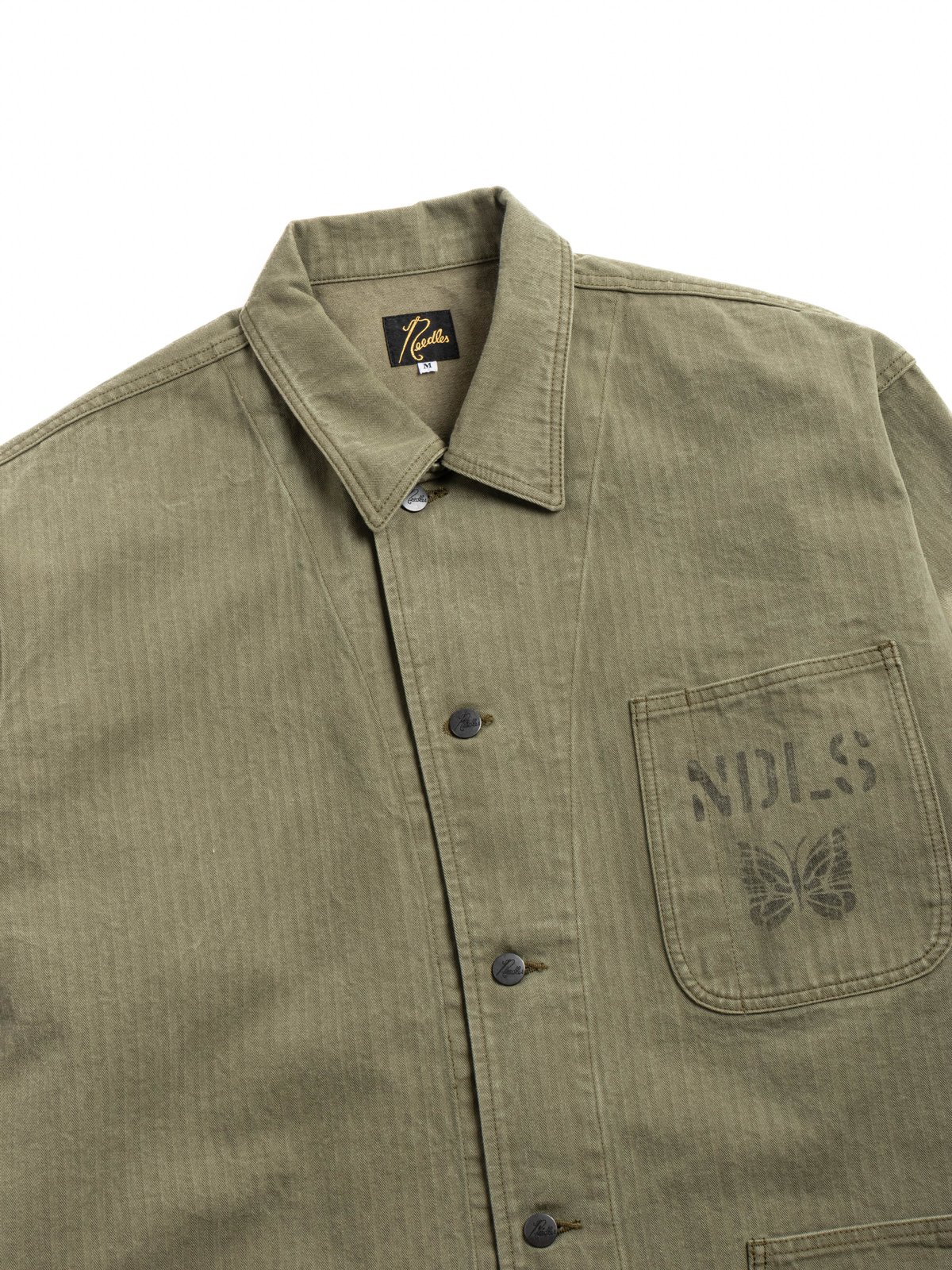 NEEDLES N&ndash;3 JACKET COTTON HERRINGBONE OLIVE - Image 2