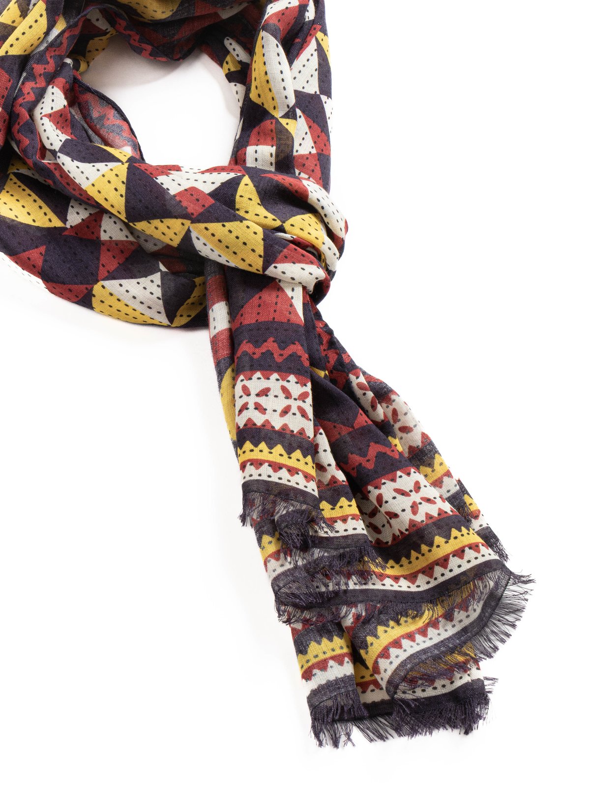 PATCHWORK SCARF RED & YELLOW - Image 2