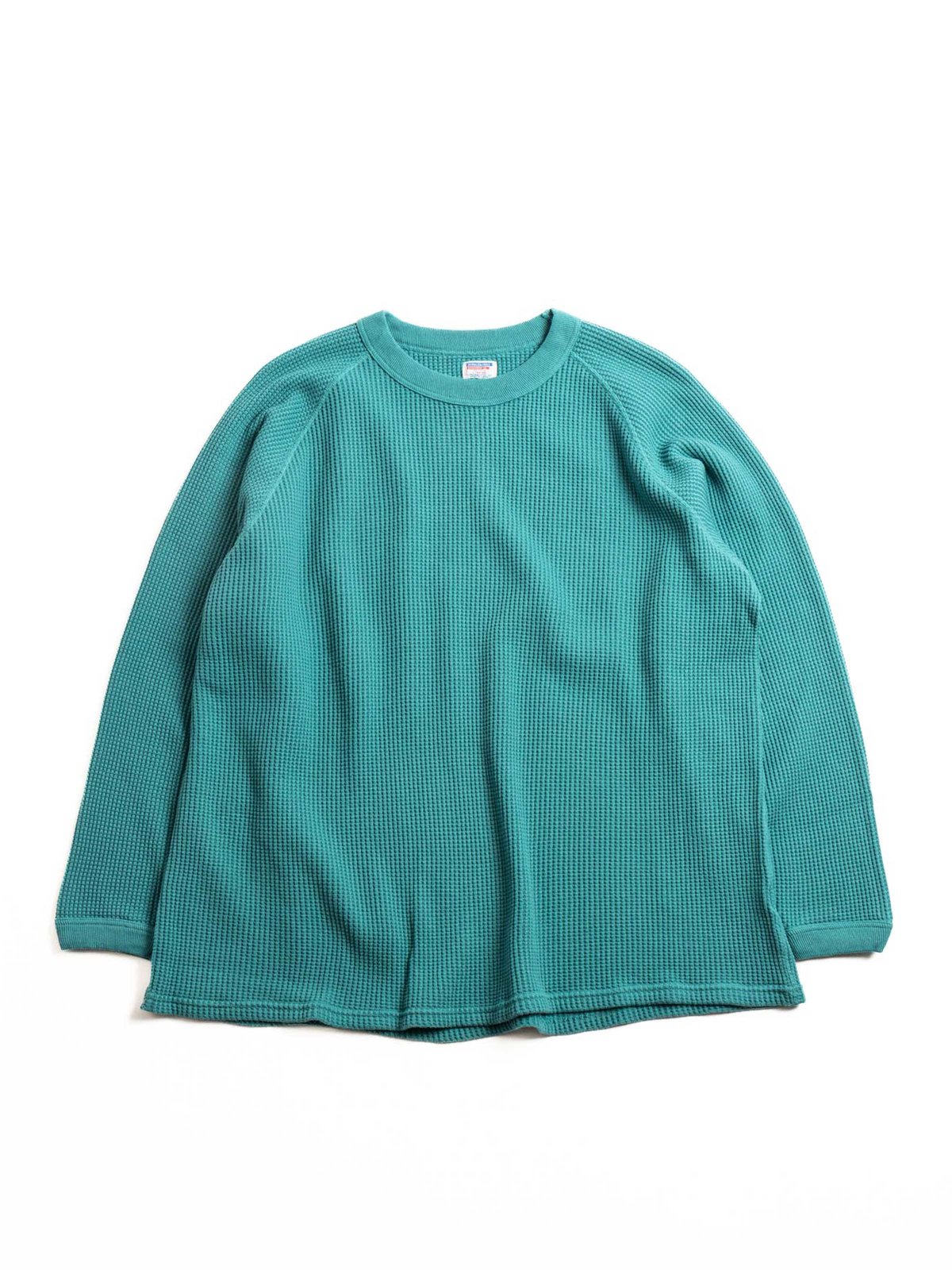 LOT.59001 HEAVY WAFFLE L/S TEE TURQUOISE - Image 1