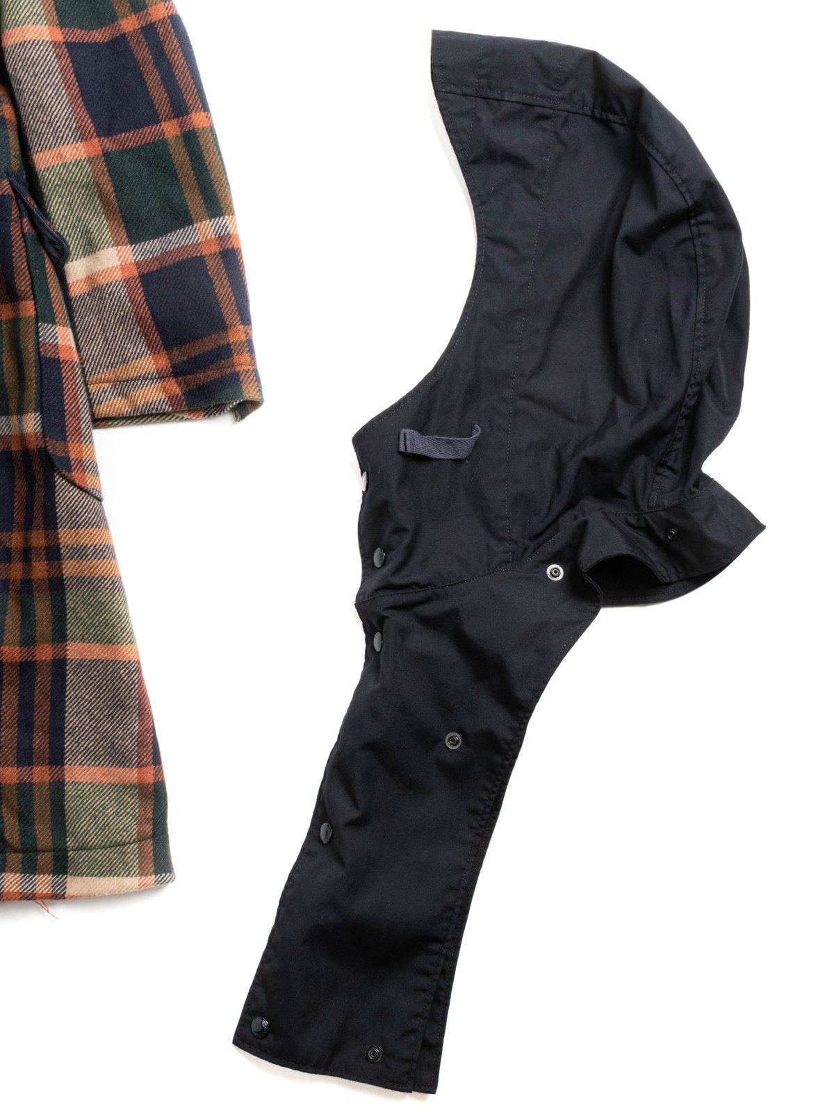 CHESTER COAT JACKET NAVY/BROWN HEAVY WOOL PLAID - Image 7