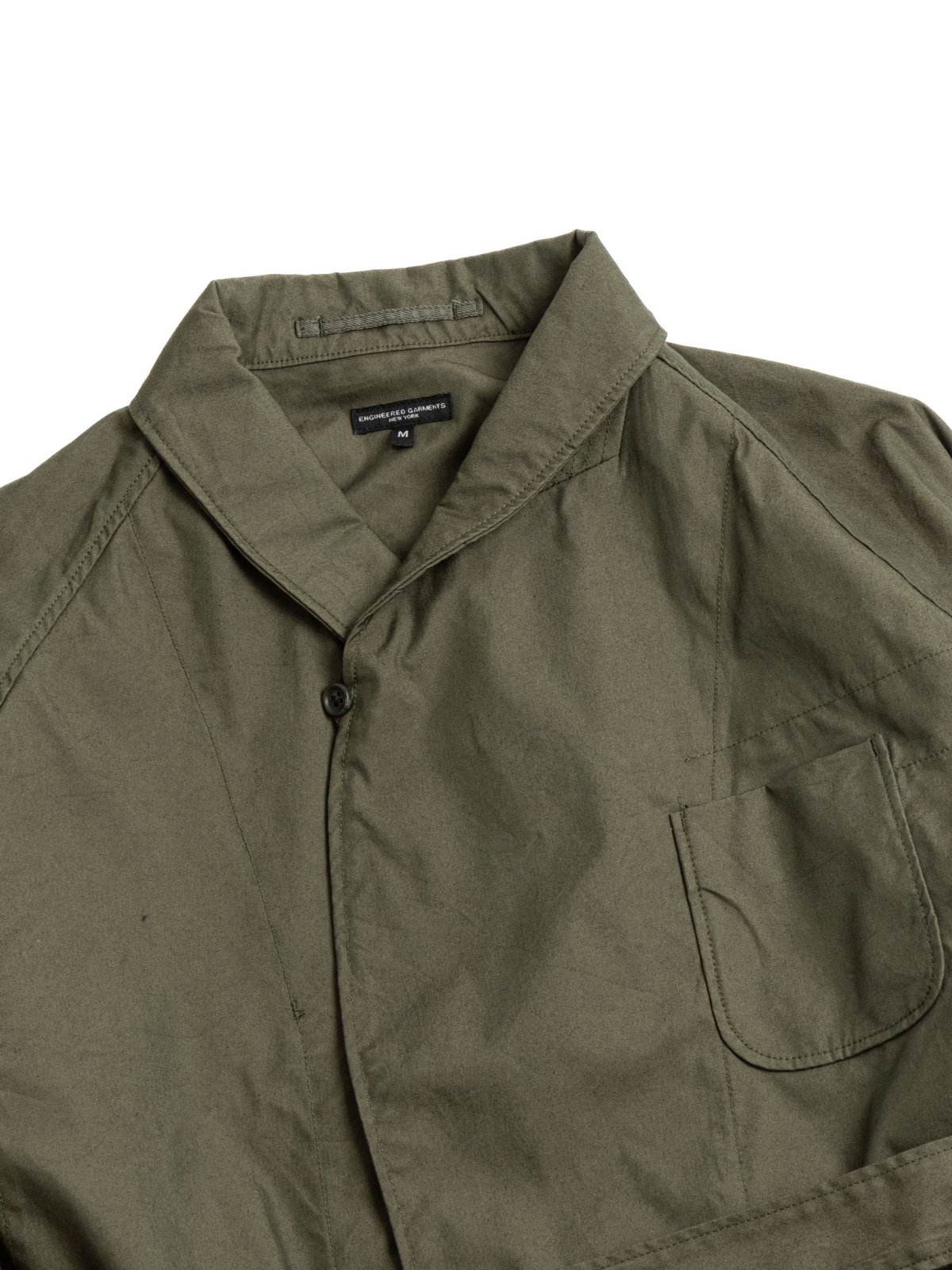 SMOKING JACKET OLIVE CP WEATHER POPLIN - Image 3