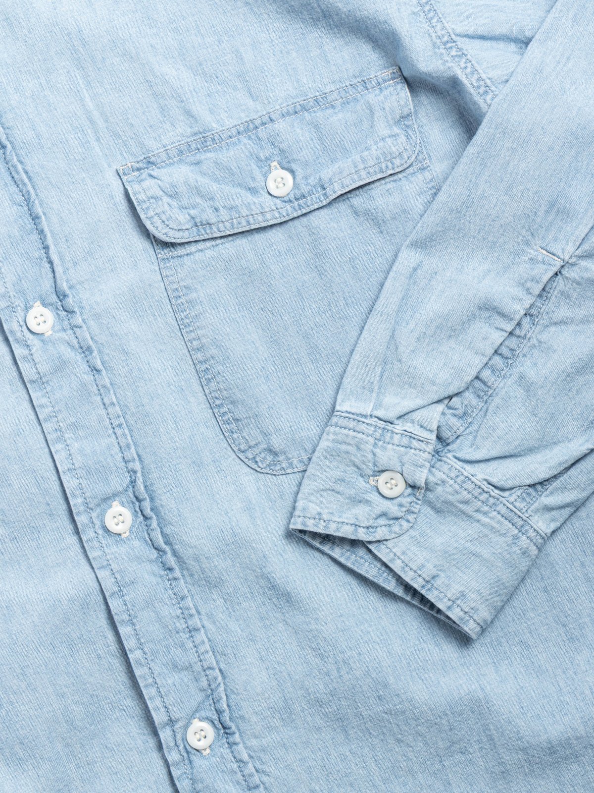 (8064) WORK SHIRT CHAMBRAY BLECHED  - Image 3