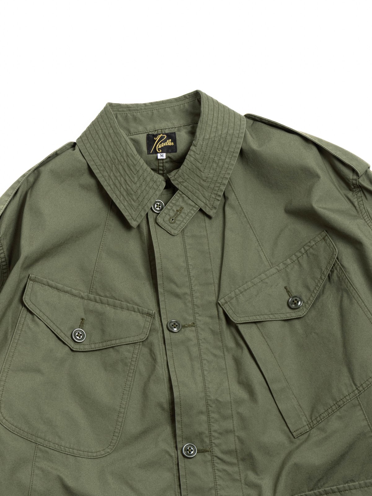 NEEDLES OFFICER COAT COTTON WEATHER CLOTH OLIVE - Image 2