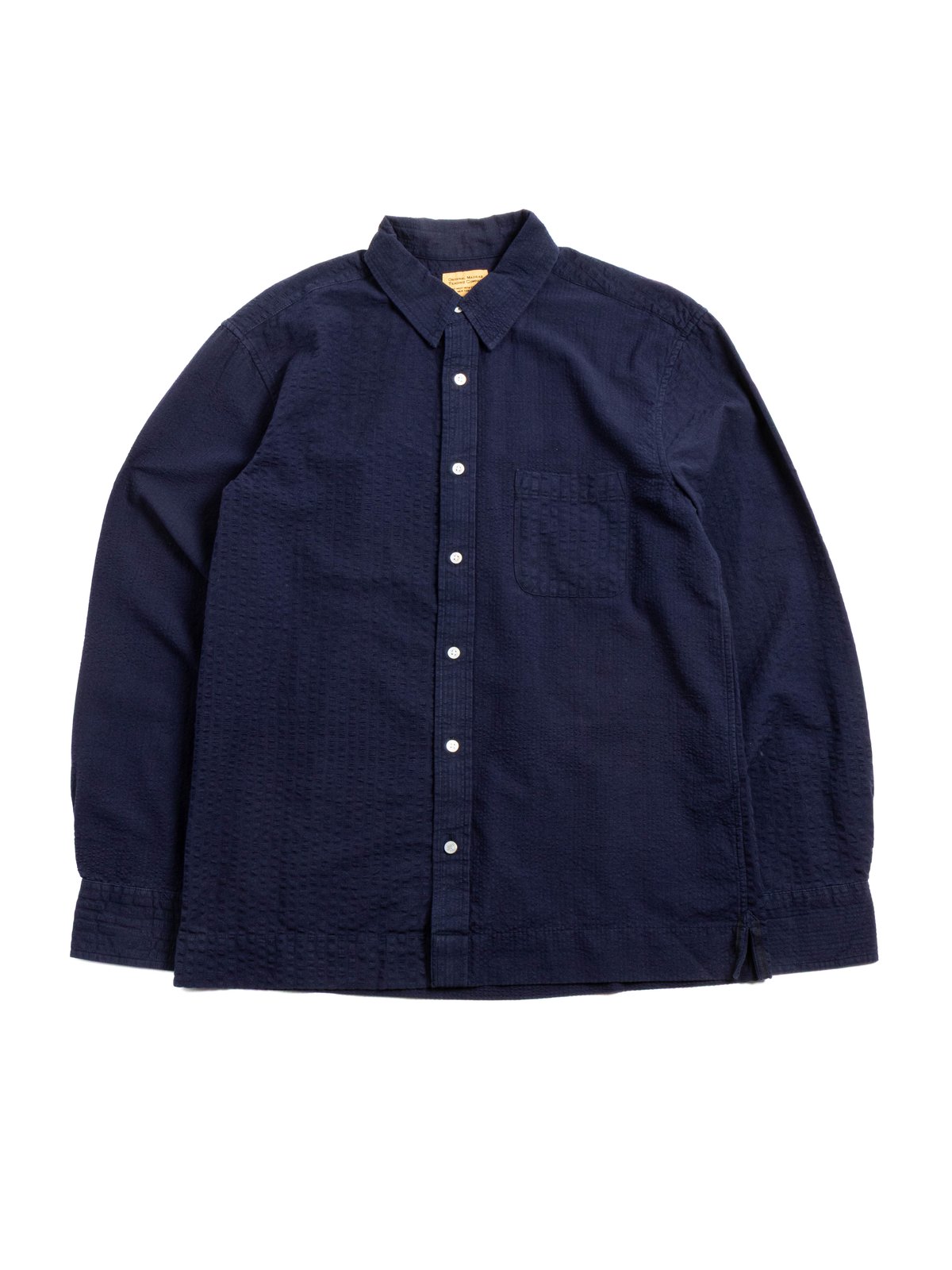 (OM45645.33) ENGINEERED SEERSUCKER WEAVE SHIRT NAVY - Image 1
