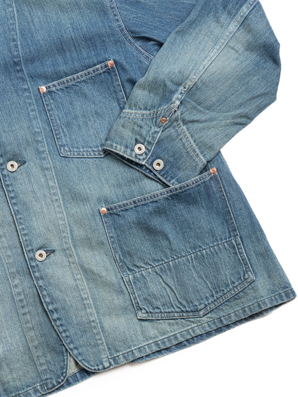 (H&ndash;JK064) 9OZ Denim Coveralls (Used Wash) - Image 3