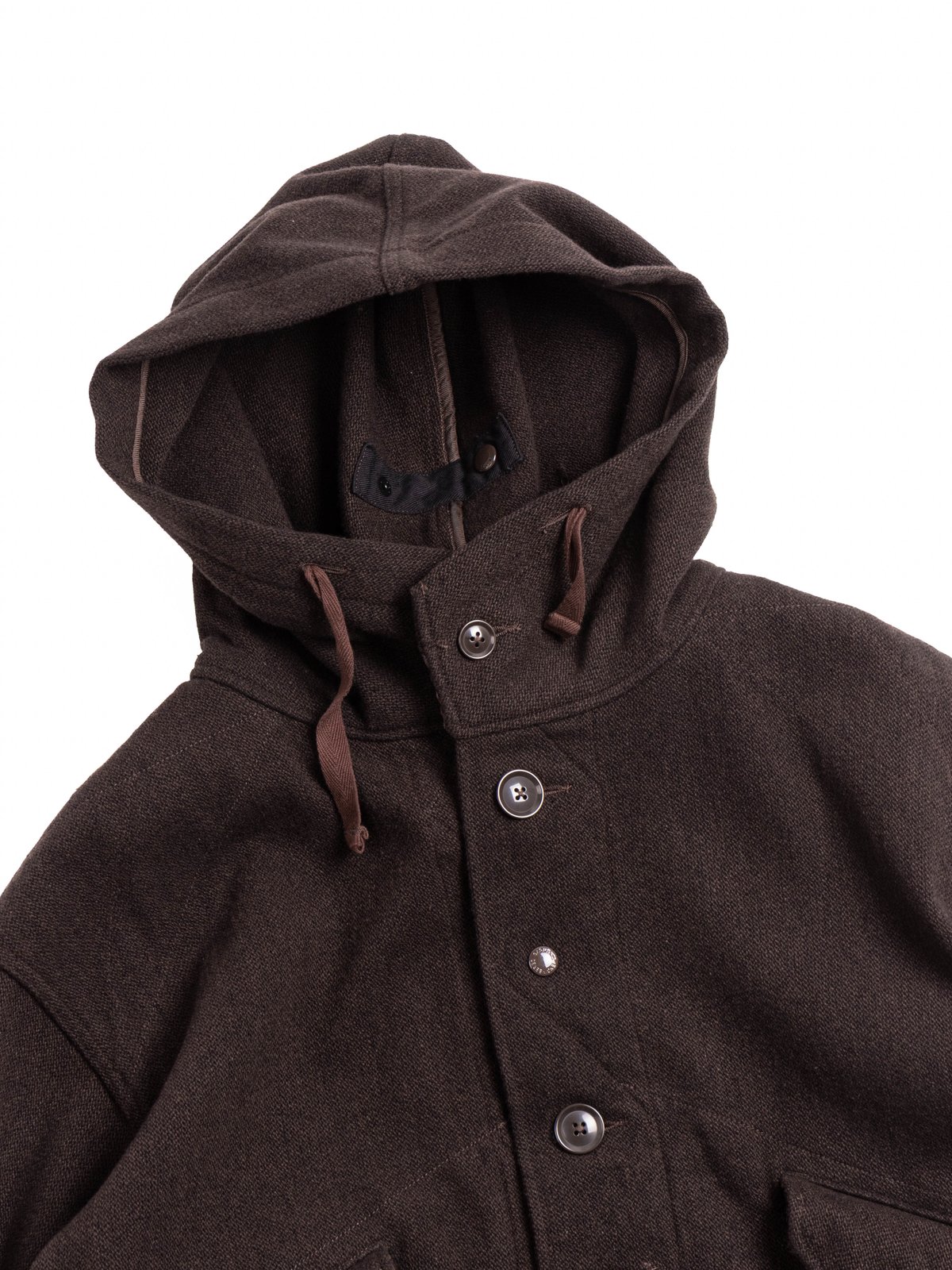 HIGHLAND PARKA DK. BROWN WOOL POLY HEAVY TWEED - Image 3