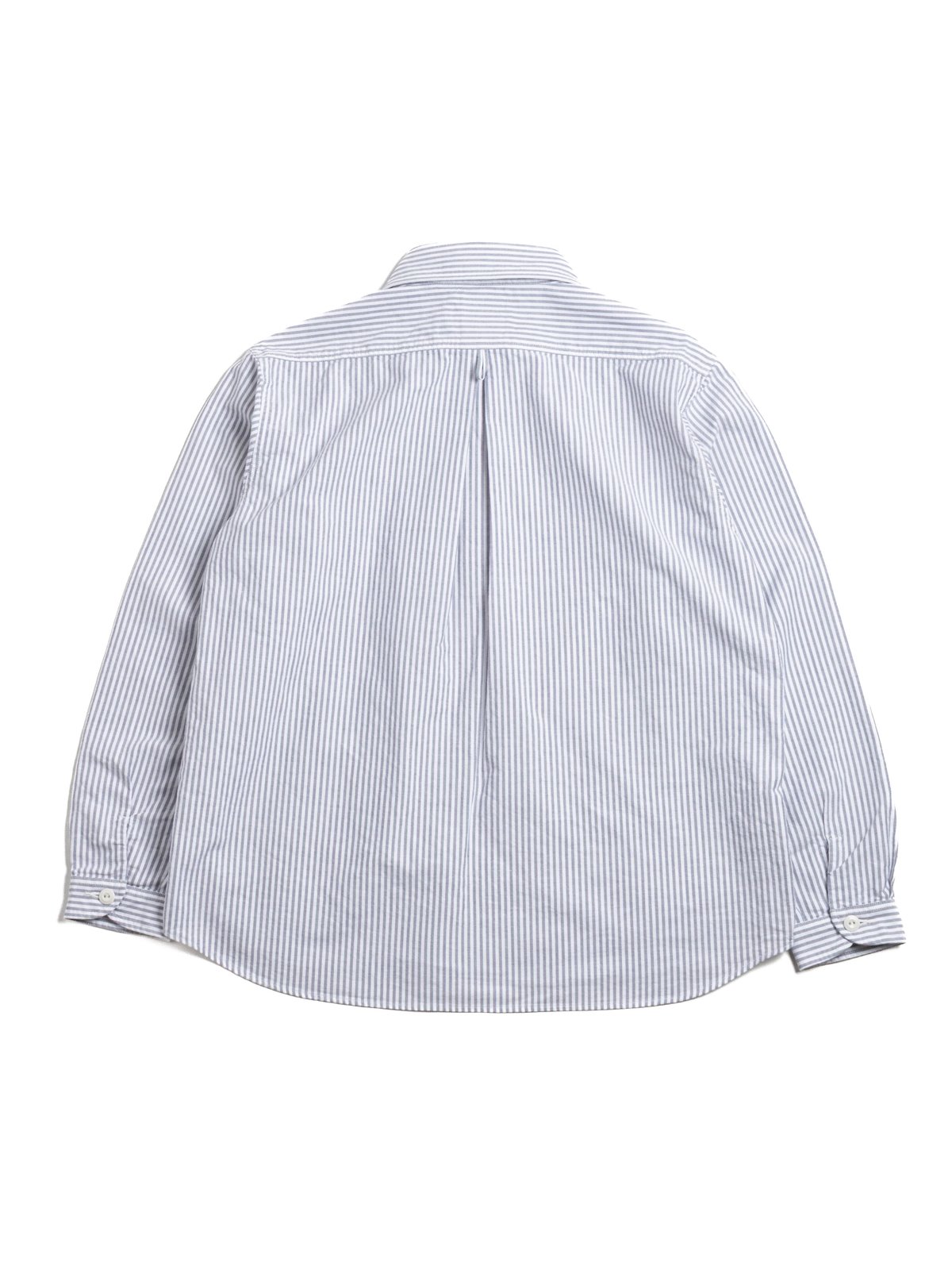 ROUND COLLAR P.O SHIRT L/S OXFORD SAX X WHITE STRIPE - Image 5