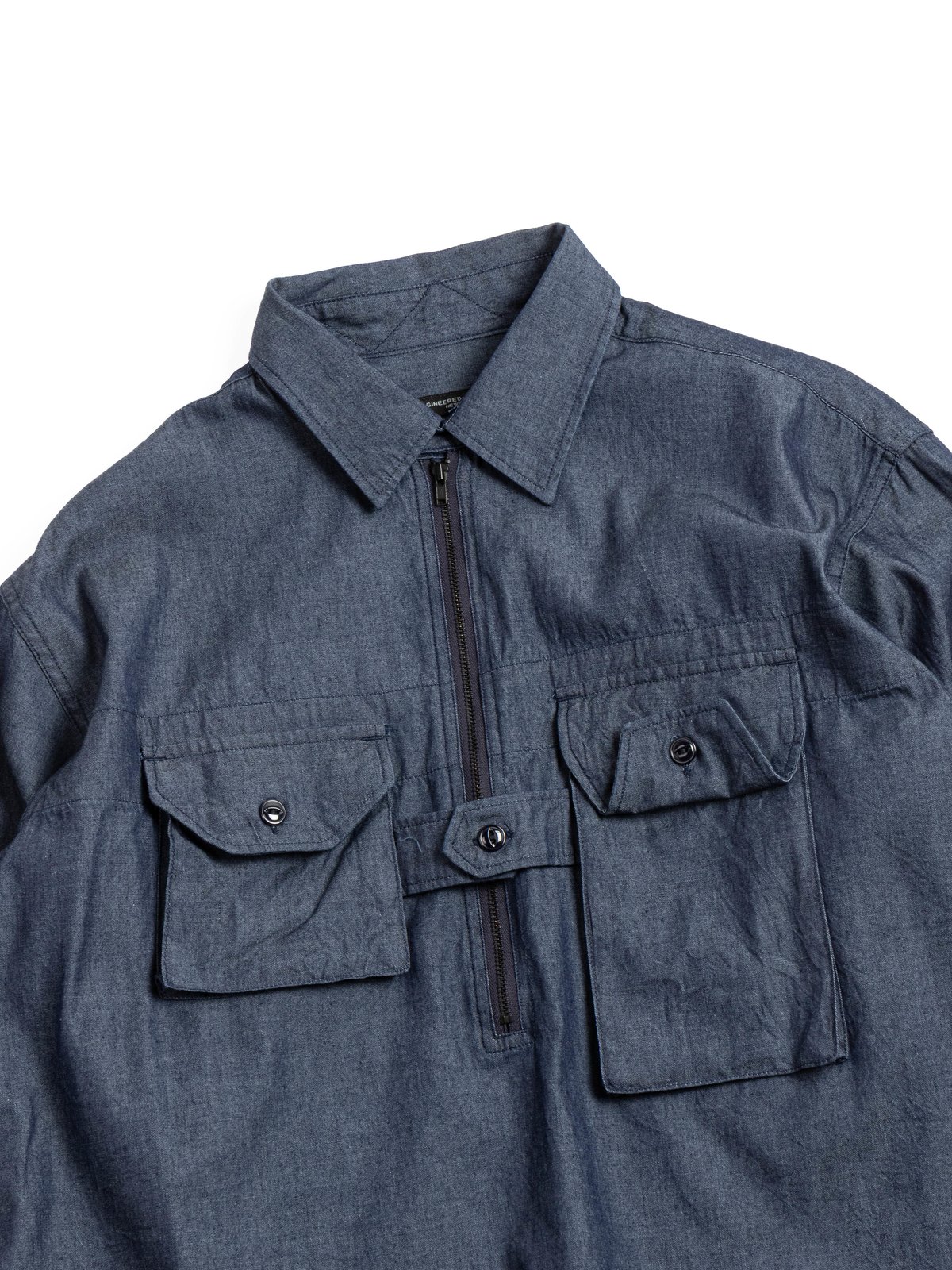 BINOCULAR SHIRT / INDIGO COTTON DENIM SHIRTING - Image 2