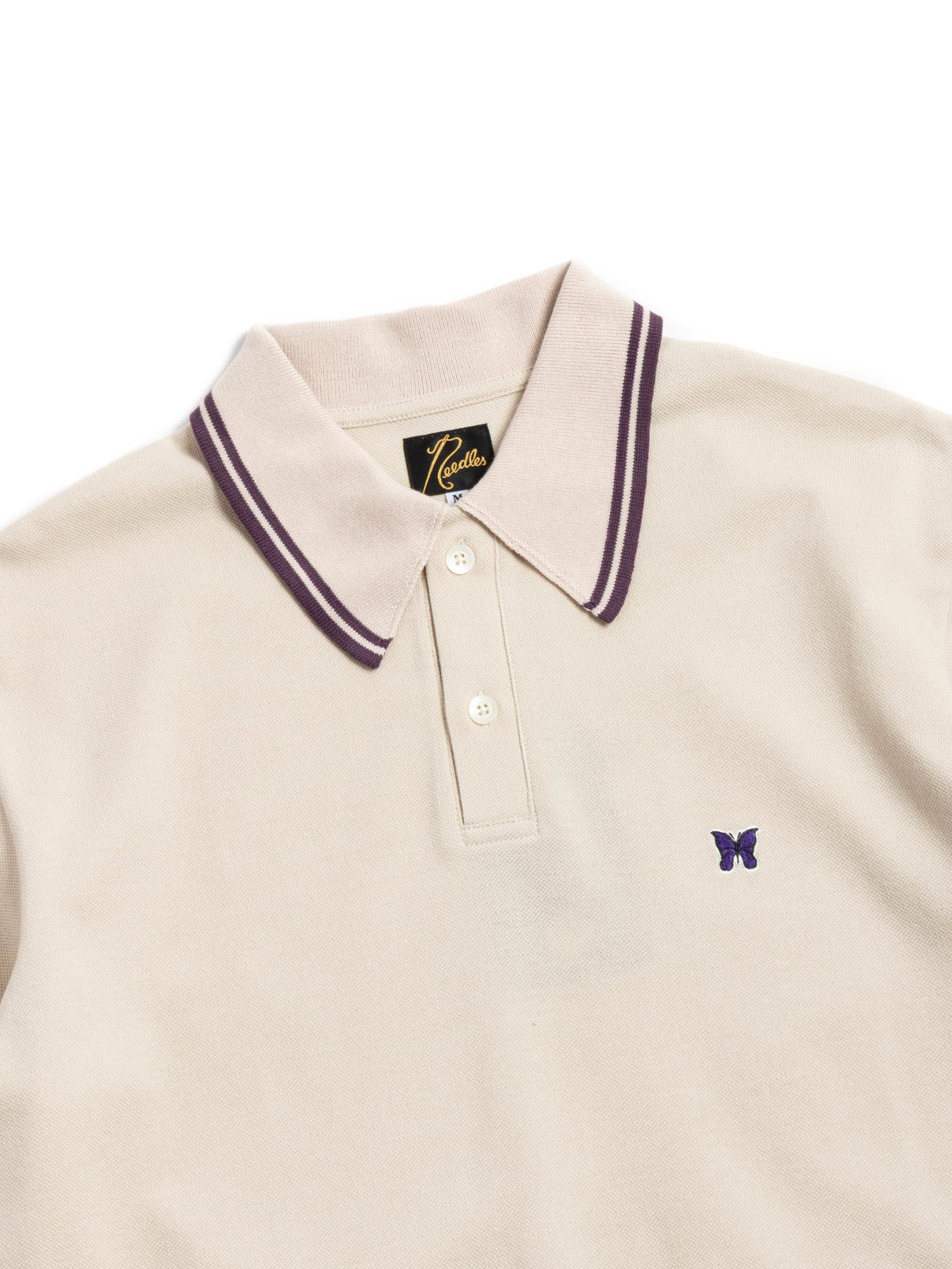 NEEDLES REGULAR COLLAR POLO SHIRT BEIGE - Image 2