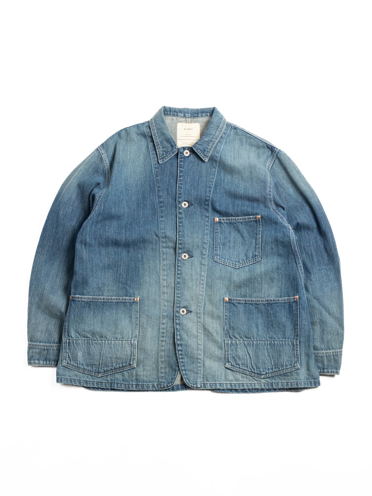 (H&ndash;JK064) 9OZ Denim Coveralls (Used Wash) - Image 1