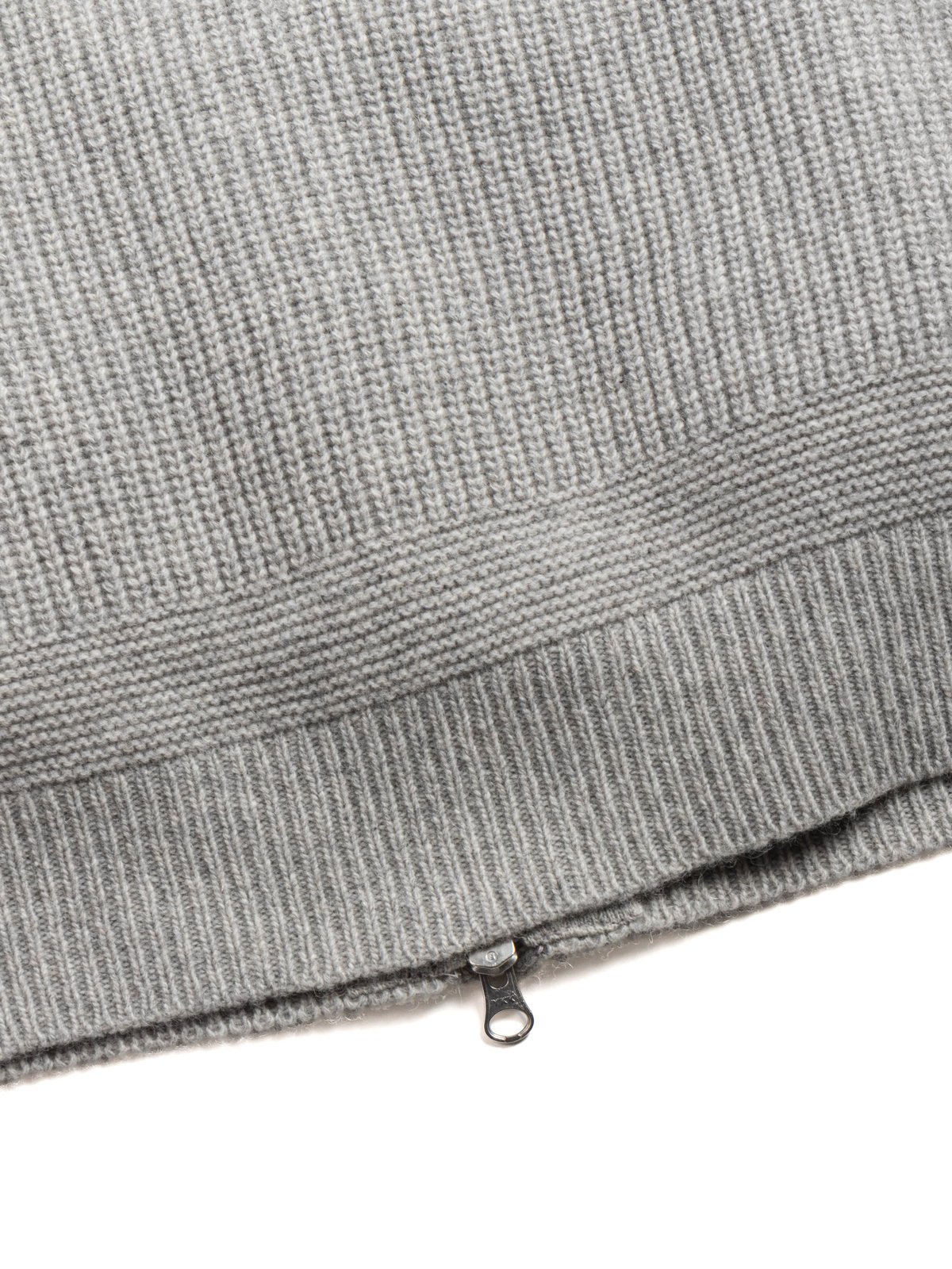WOOL DECK ZIP UP CARDIGAN LIGHT GREY - Image 4