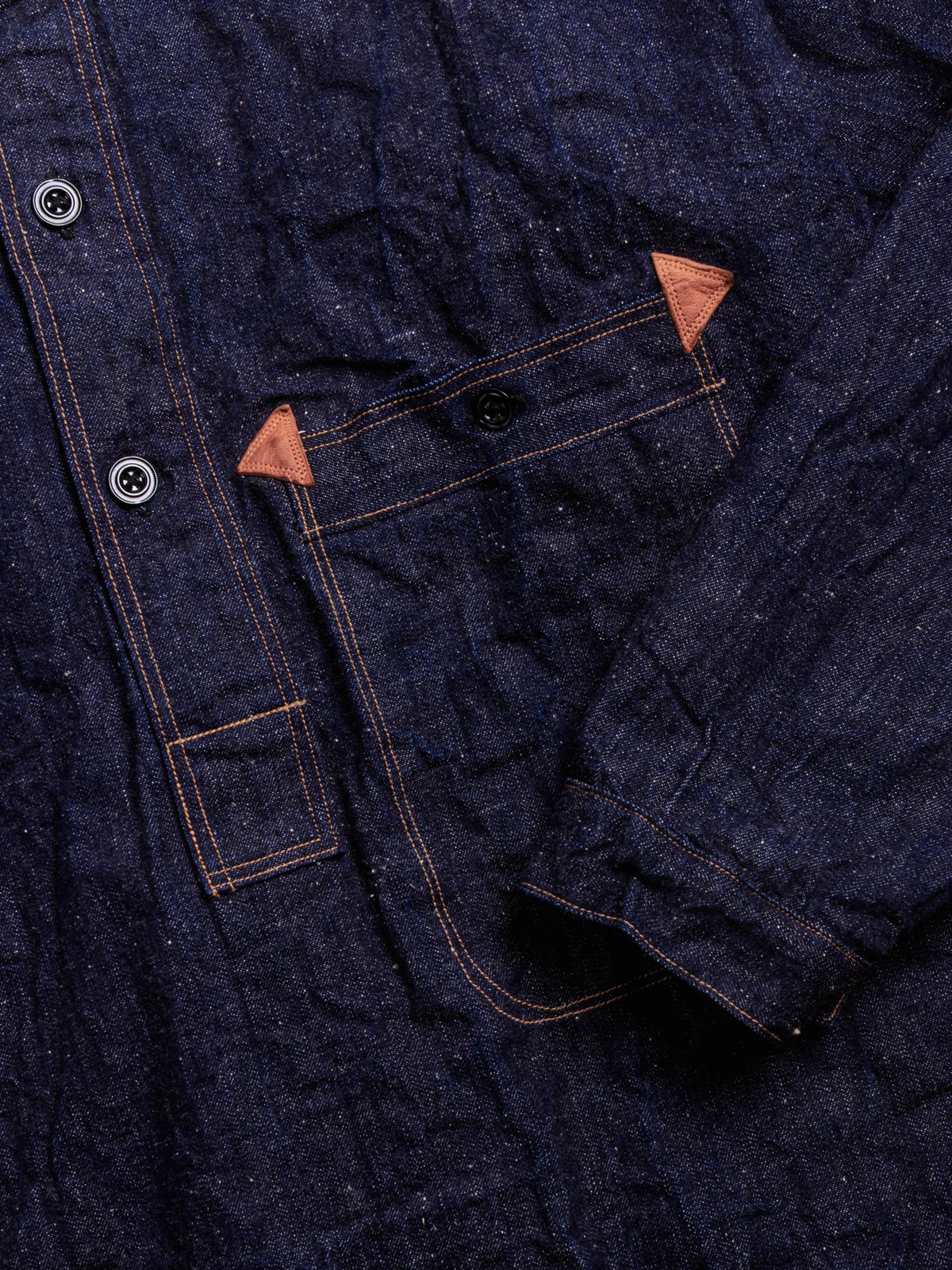 (LOT 2213) GREENEBAUM 1880 HEAVY LEATHER BOUND JUMPER INDIGO DENIM - Image 3