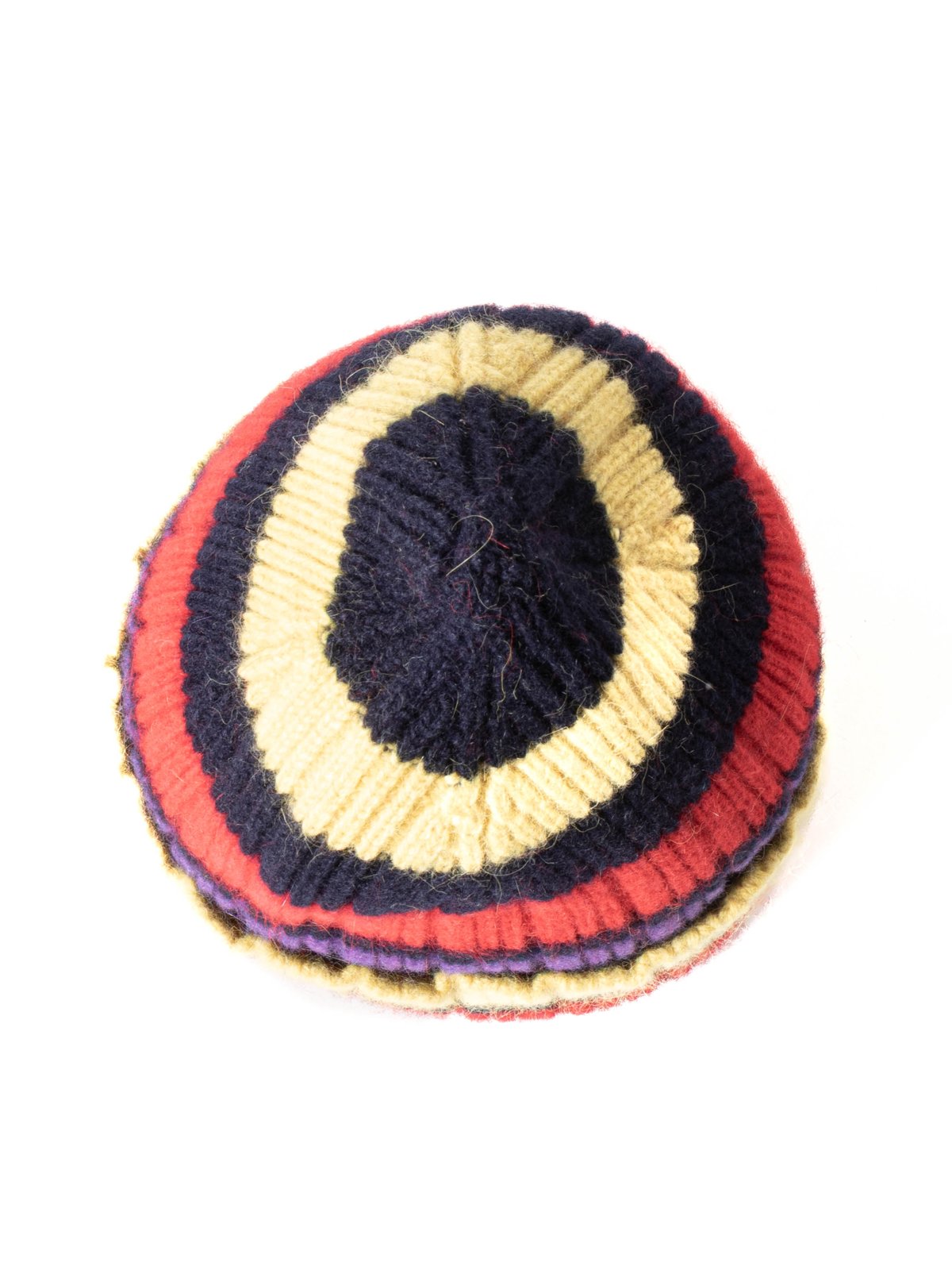 STRIPED GEELONGORA BEANIE NAVY YELLOW & RED - Image 2