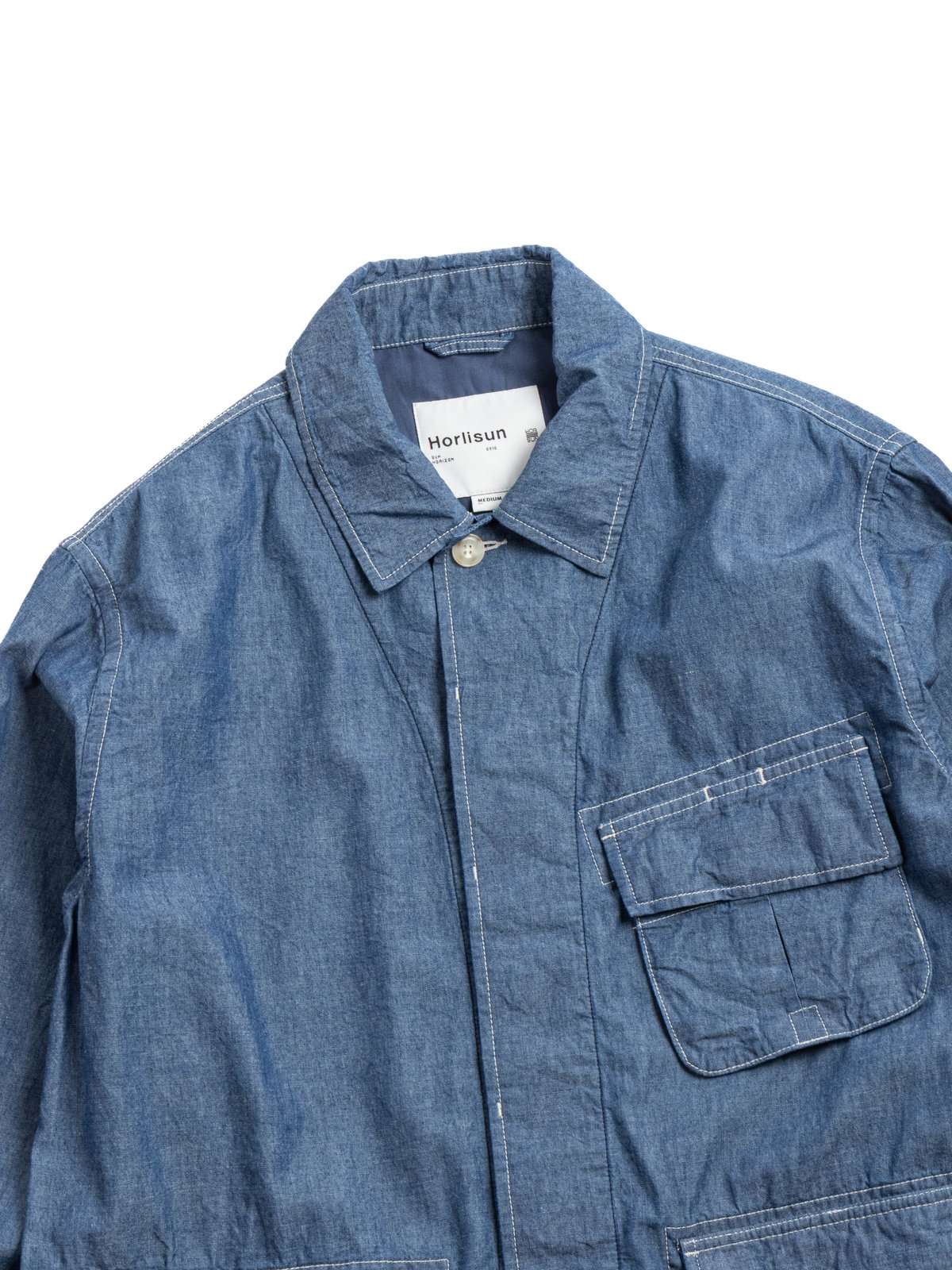 HORLISUN HALFMOON CHAMBRAY FATIGUE JACKET LIGHT BLUE - Image 1