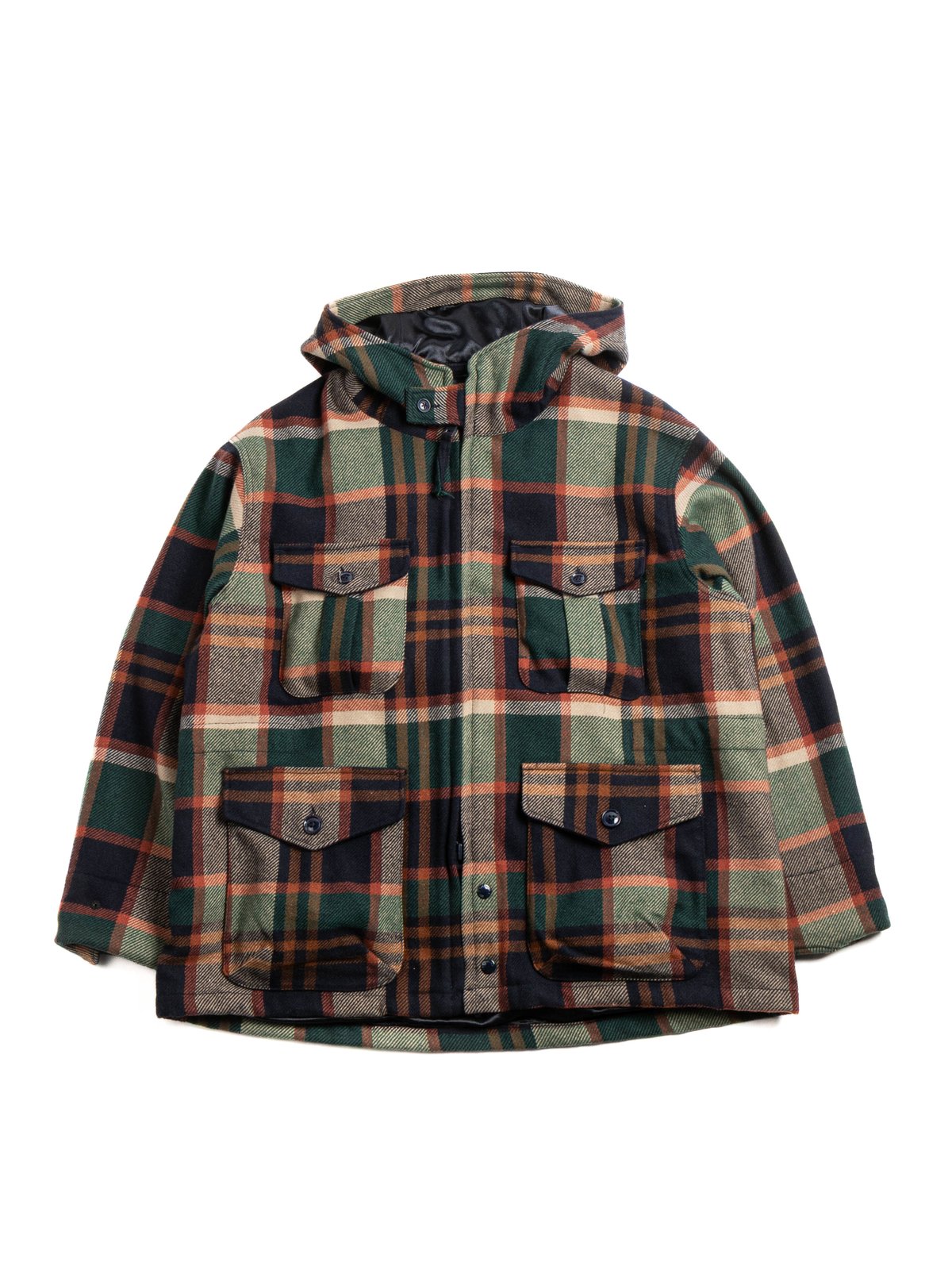 SAS JACKET NAVY/BROWN HEAVY WOOL PLAID - Image 1