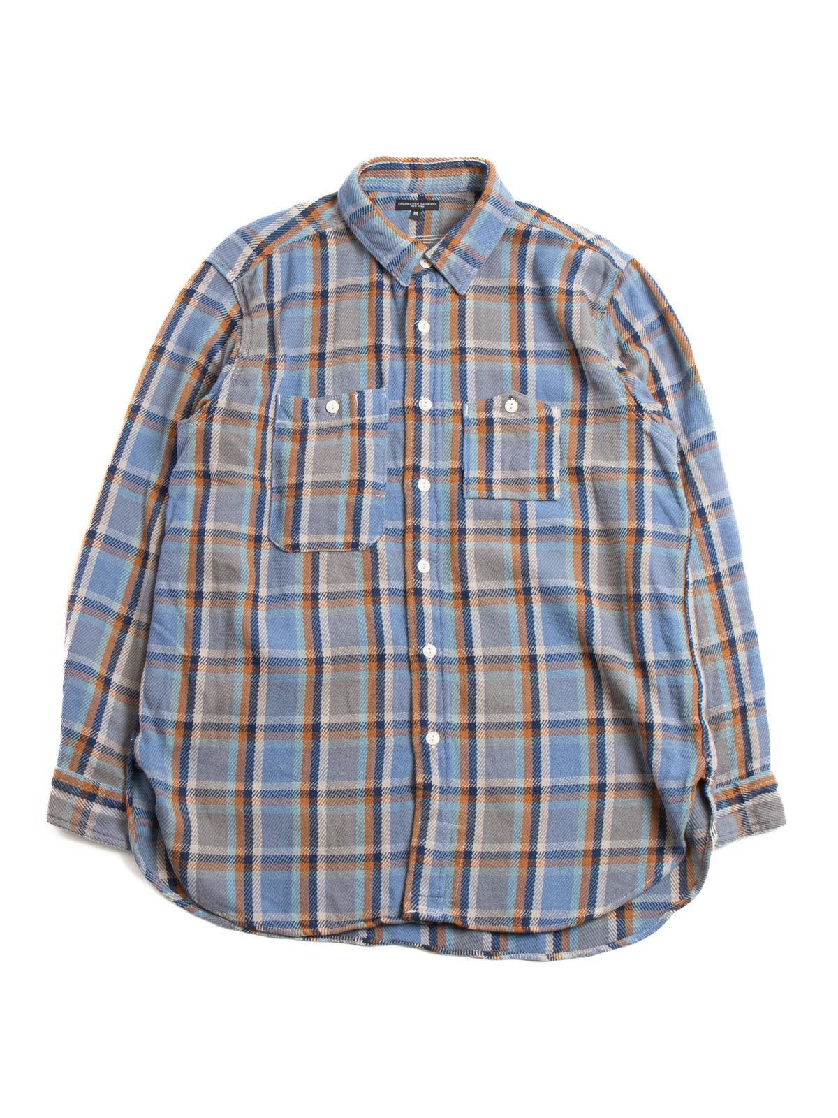 WORK SHIRT BLUE COTTON HEAVY TWILL PLAID by Engineered Garments