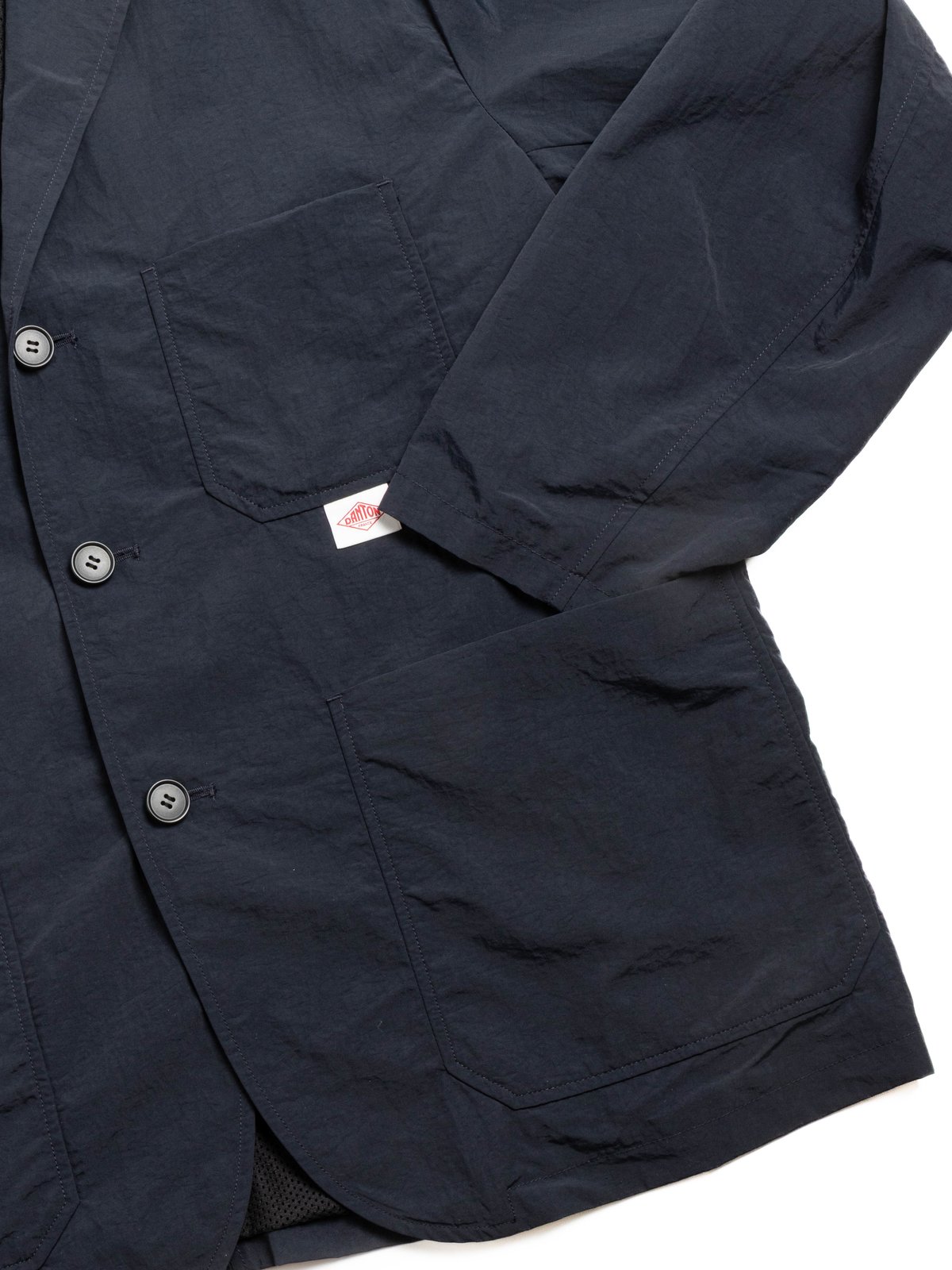 NYLON TUSSAR WASHER TAILORED JACKET NAVY - Image 3