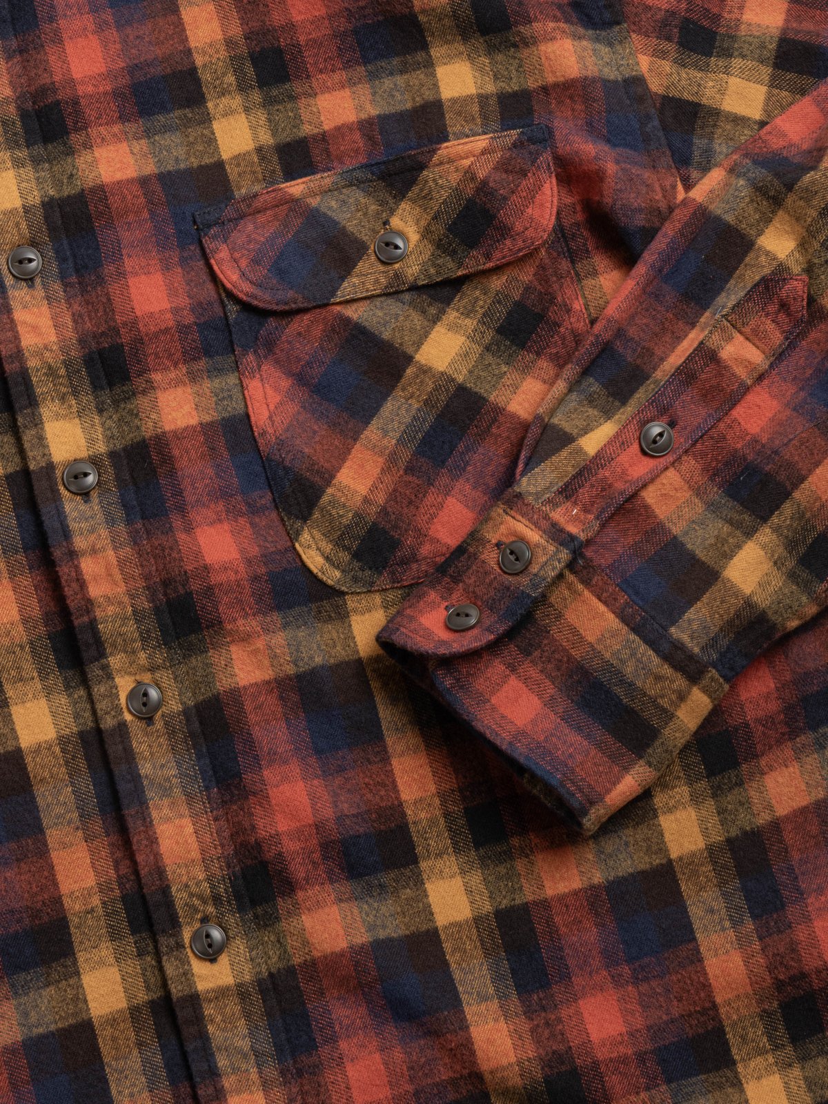 H.UNIT FLANNEL WORK SHIRT RED CHECK  - Image 3