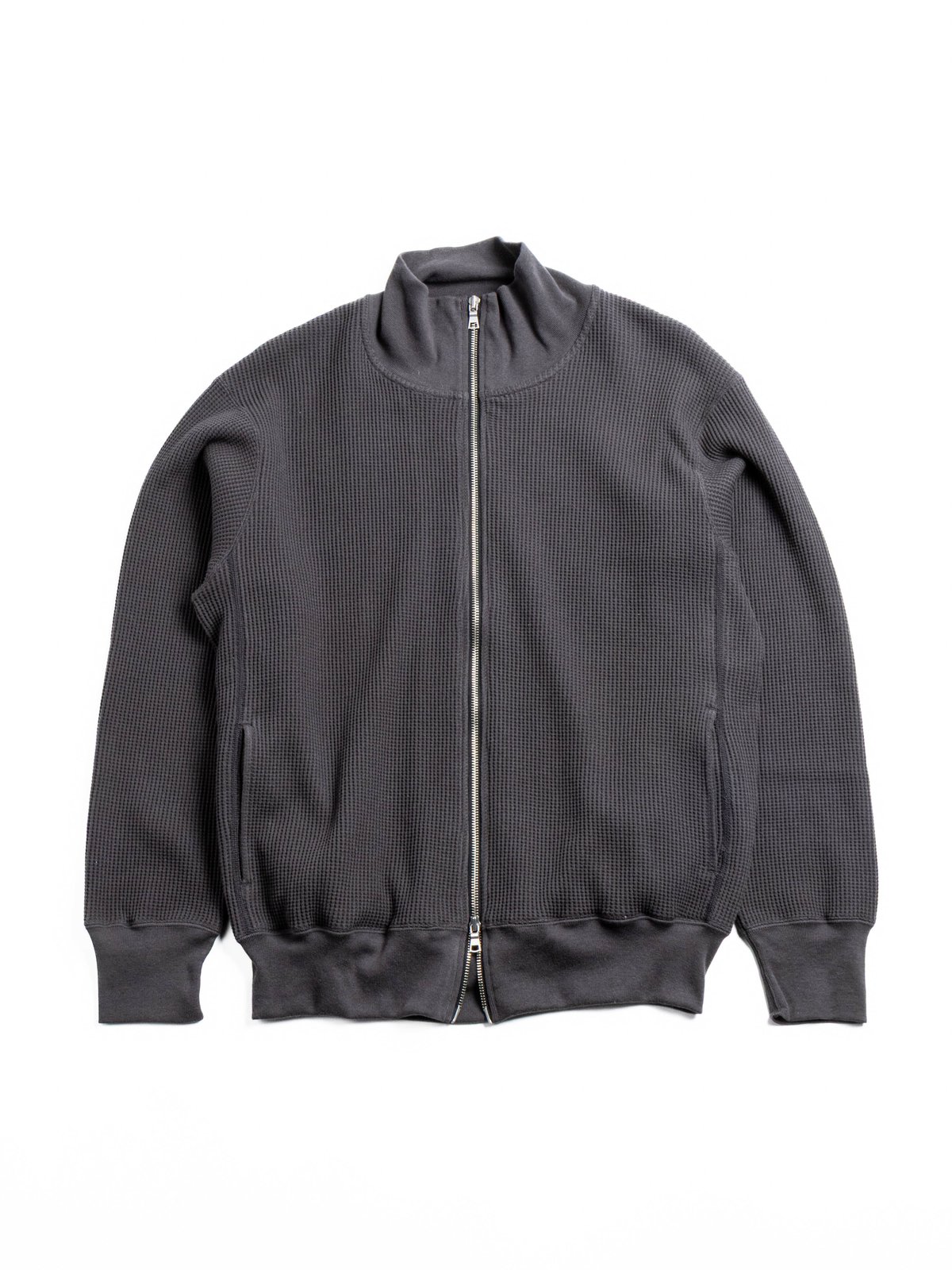 BIG WAFFLE DRIVERS ZIP CARDIGAN CHARCOAL - Image 1