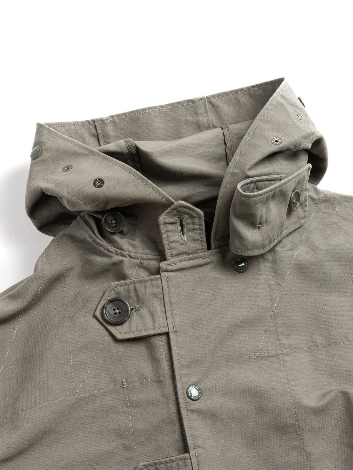 DUFFLE COAT OLIVE COTTON DOUBLE CLOTH - Image 3