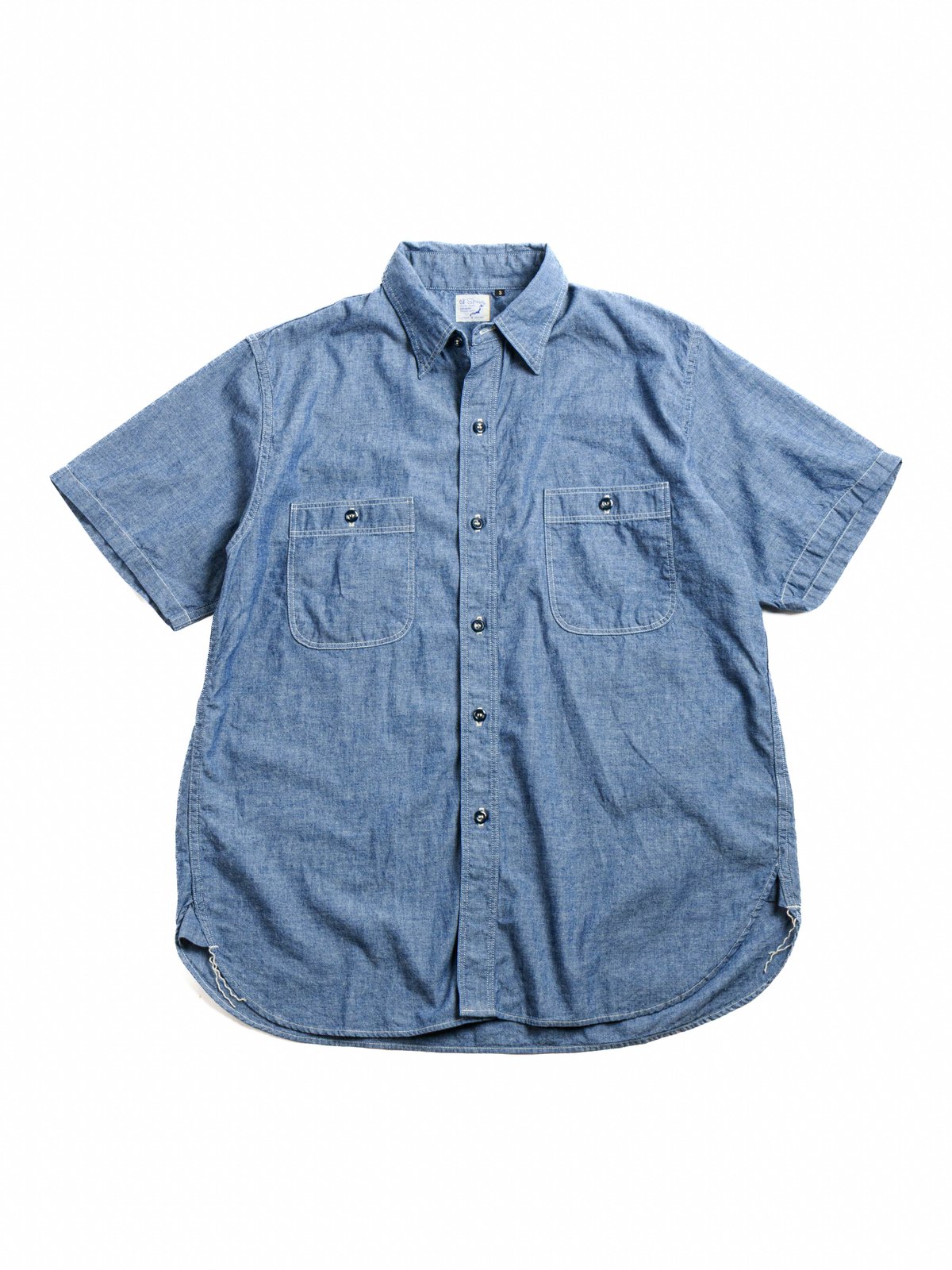 (LOT V8170)  S/S VINTAGE FIT CHAMBRAY WORK SHIRT 2YEAR WASH - Image 1