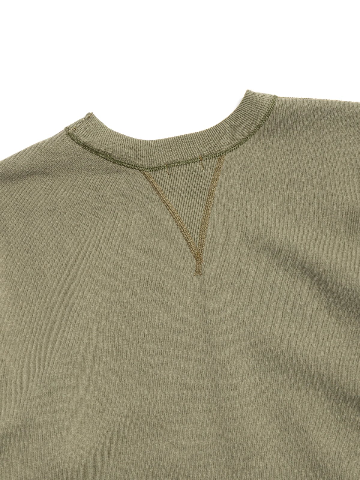 (LOT 401) PLAIN SWEATSHIRT OD GREEN - Image 5