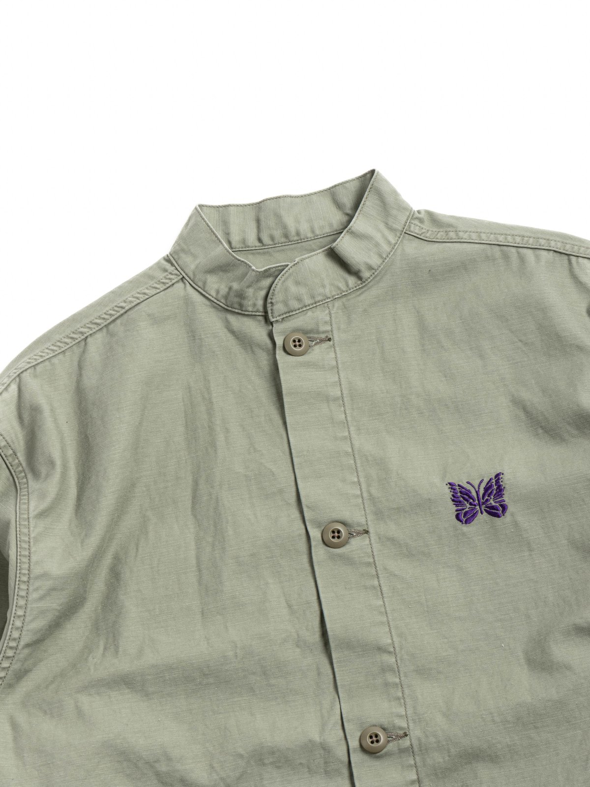 NEEDLES ARMY SHIRT REVERSE SATEEN OLIVE - Image 2