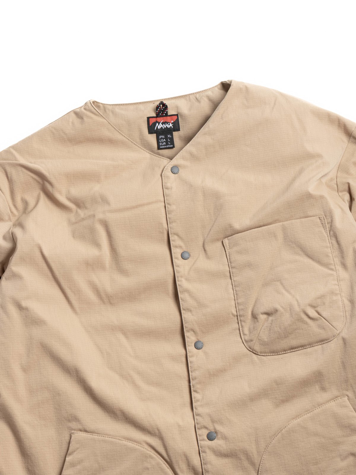 NANGA HINOC RIPSTOP INNER DOWN CARDIGAN BEIGE - Image 2