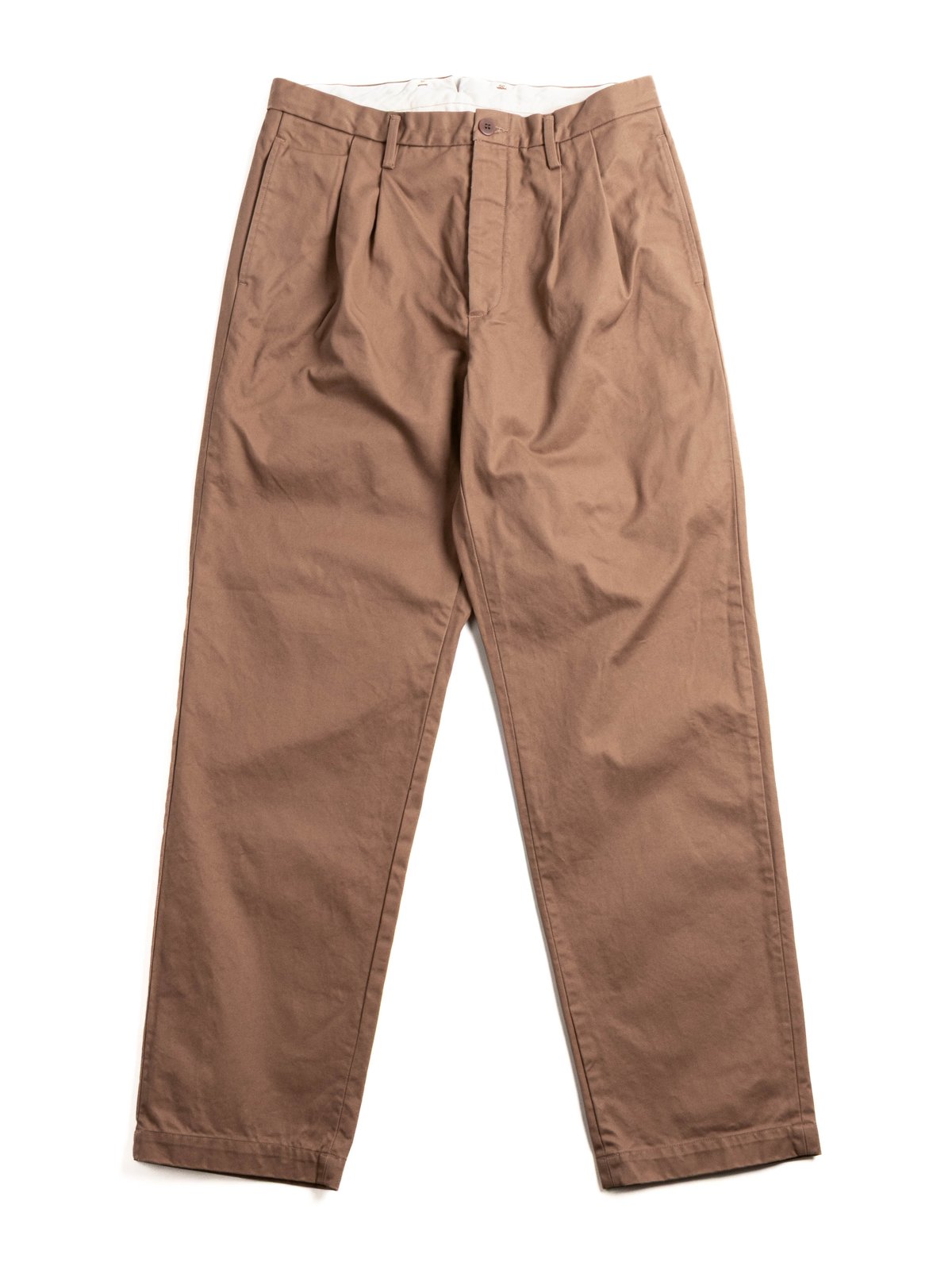 (SV–PT–005) CHINO 2–TUCK TROUSERS BROWN - Image 1