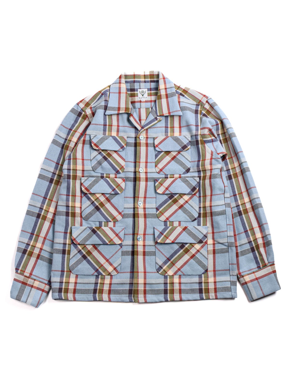 6 POCKET CLASSIC PLAID COTTON PLAID TWILL LIGHT BLUE - Image 1