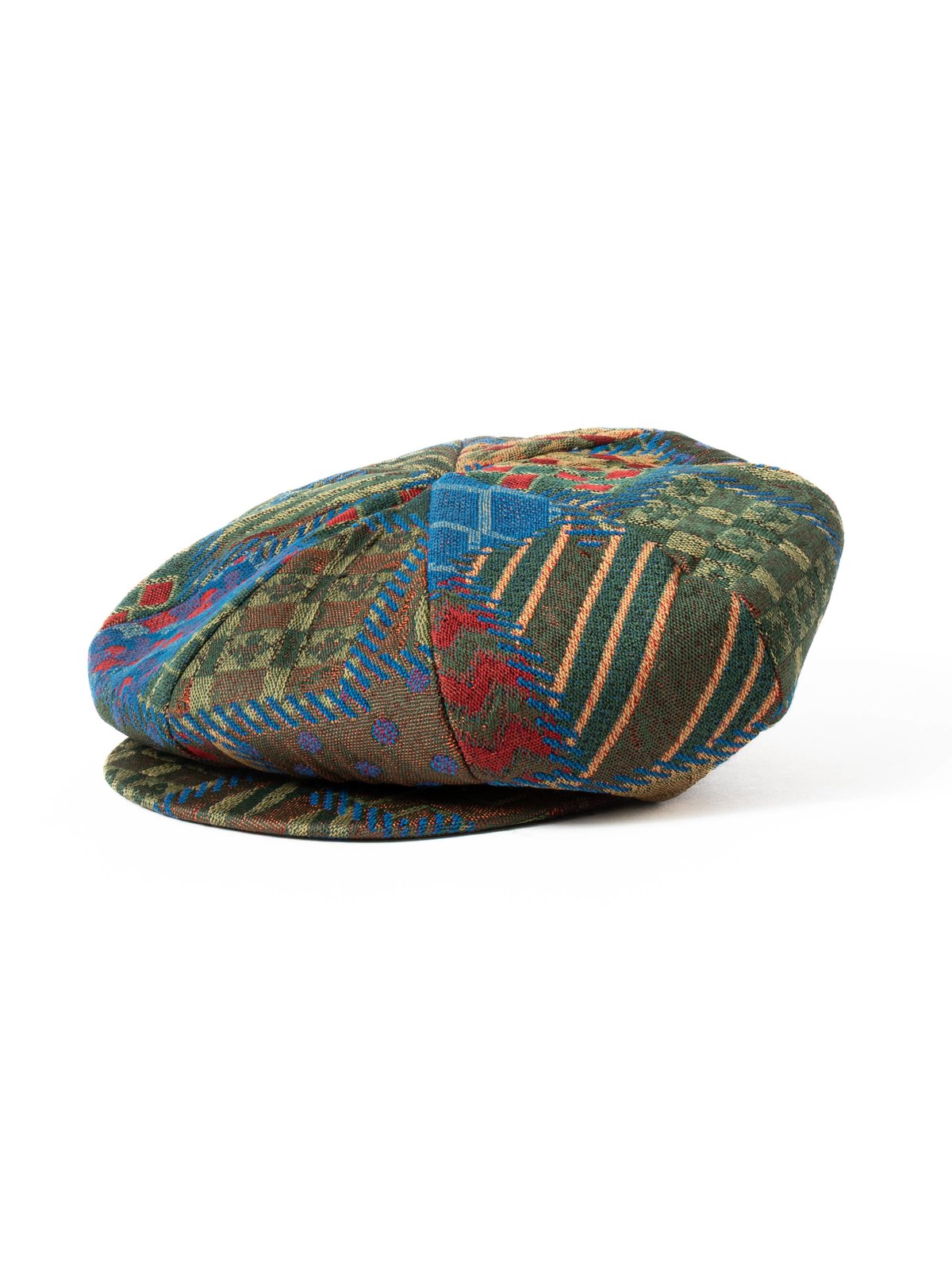 NEWSBOY CAP MULTI COLOR GEOMETRIC PW JACQUARD - Image 1