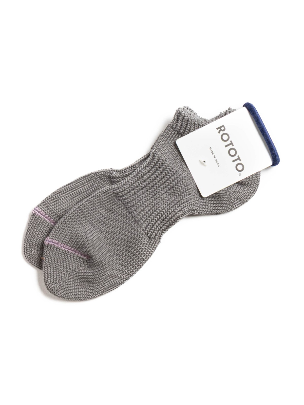 (R1646) CHUNKY SNEAKER SOCKS GRAY / FADED PURPLE  - Image 2