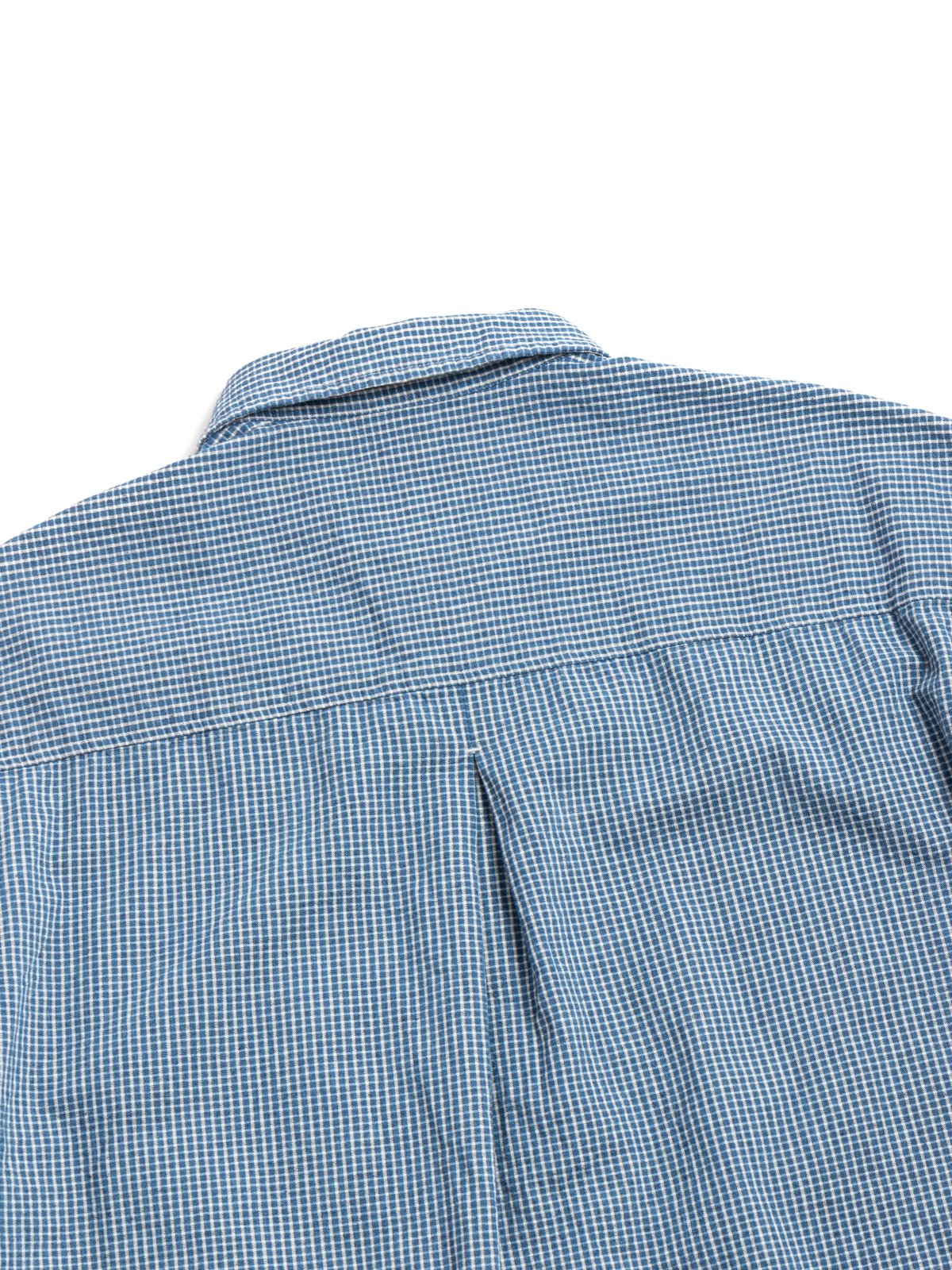 HORLISUN OPHIR DENIM MINI CHECK S/S SHIRT BLUE - Image 2