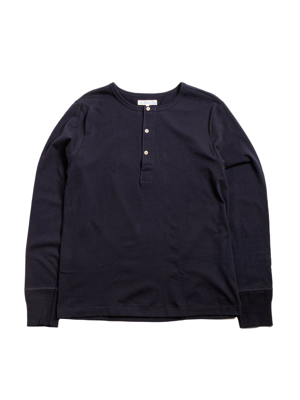 GOOD ORIGINALS 206 LONG SLEEVE HENLEY NIGHT BLUE - Image 1