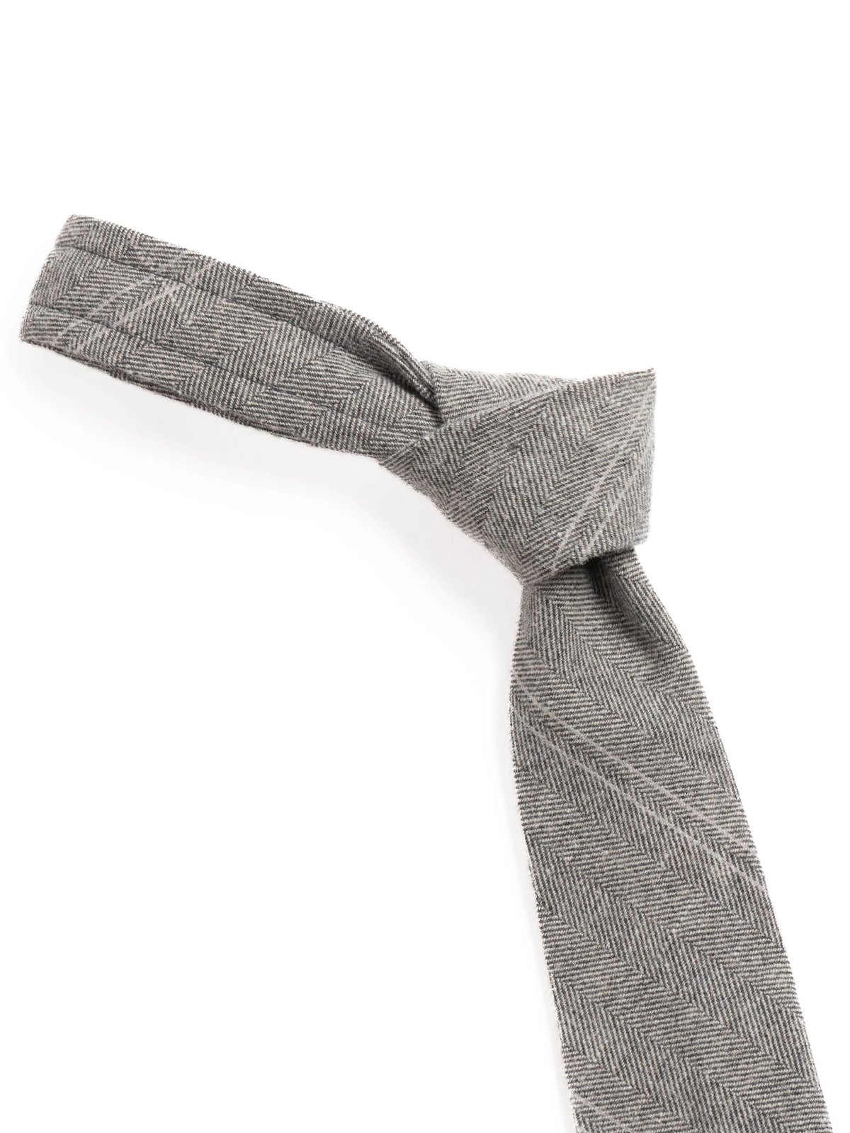 NECK TIE LT. GREY WOOL STRIPE HB - Image 2