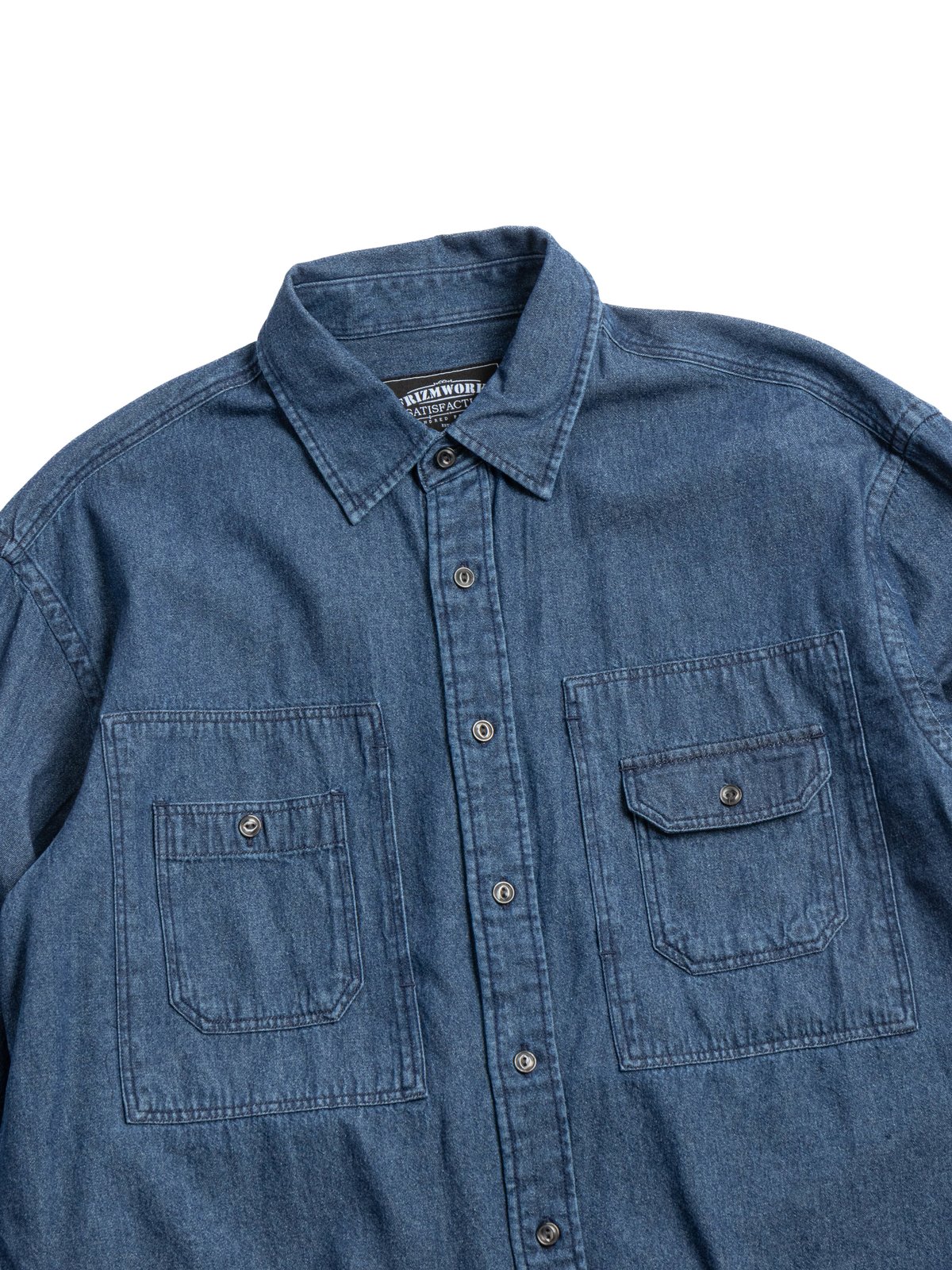 BLEACH DENIM UTILITY SHIRT WASHED INDIGO - Image 2