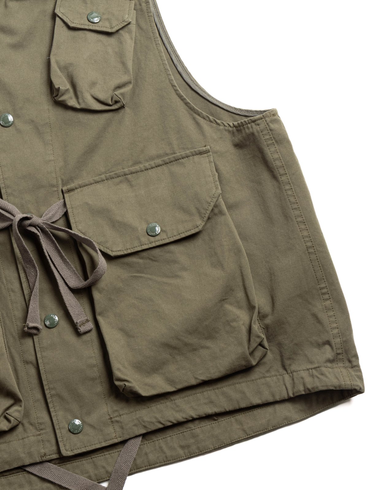 FIELD VEST OLIVE COTTON SAND CLOTH - Image 4