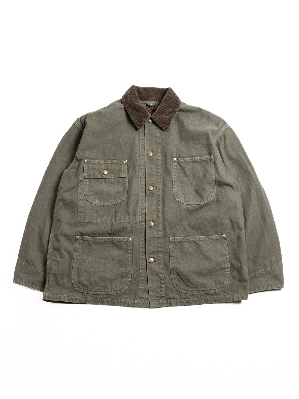 (6034) RELAX FIT OXFORD COVERALL ARMY GREEN - Image 1