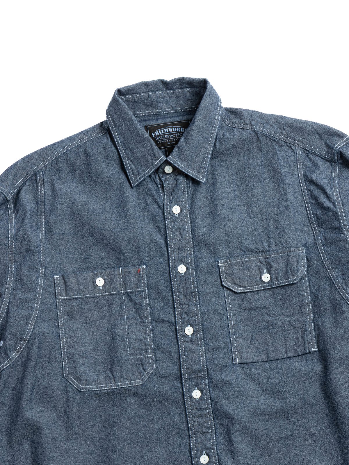 1920S CHAMBRAY WORK SHIRT INDIGO - Image 2
