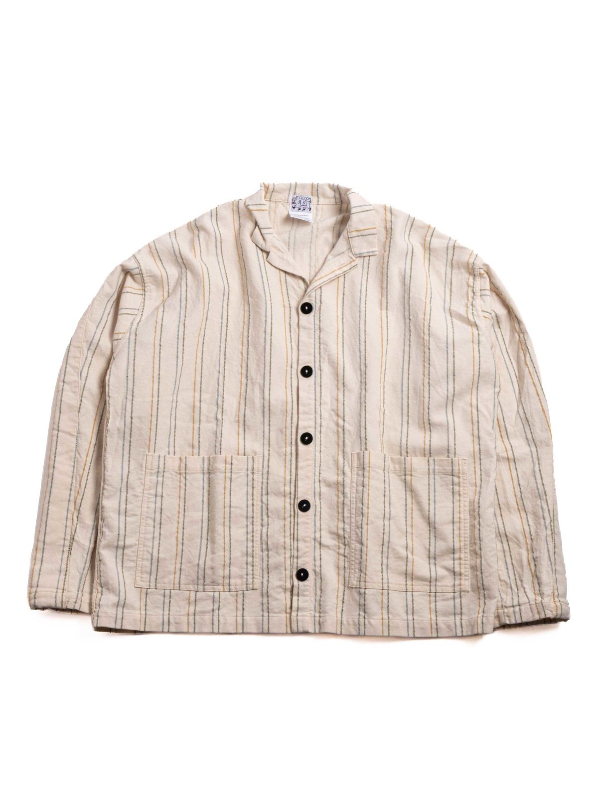 485 ISOSCELES SHIRT WOOL STRIPE COTTON TATTERSALL RINSED - Image 1