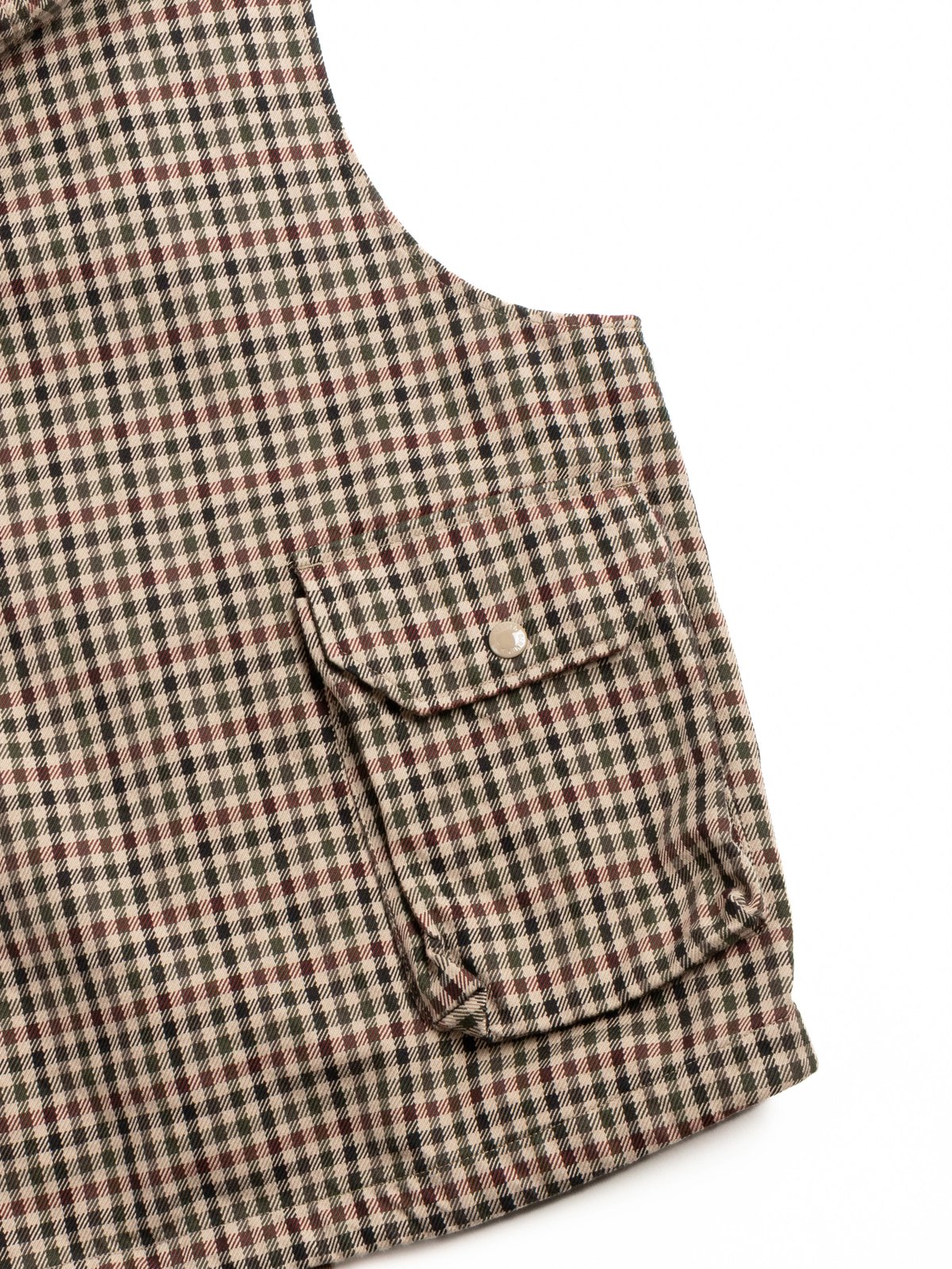 FIELD VEST /BROWN / OLIVE HEAVY GUN&ndash;CLUB CHECK - Image 5
