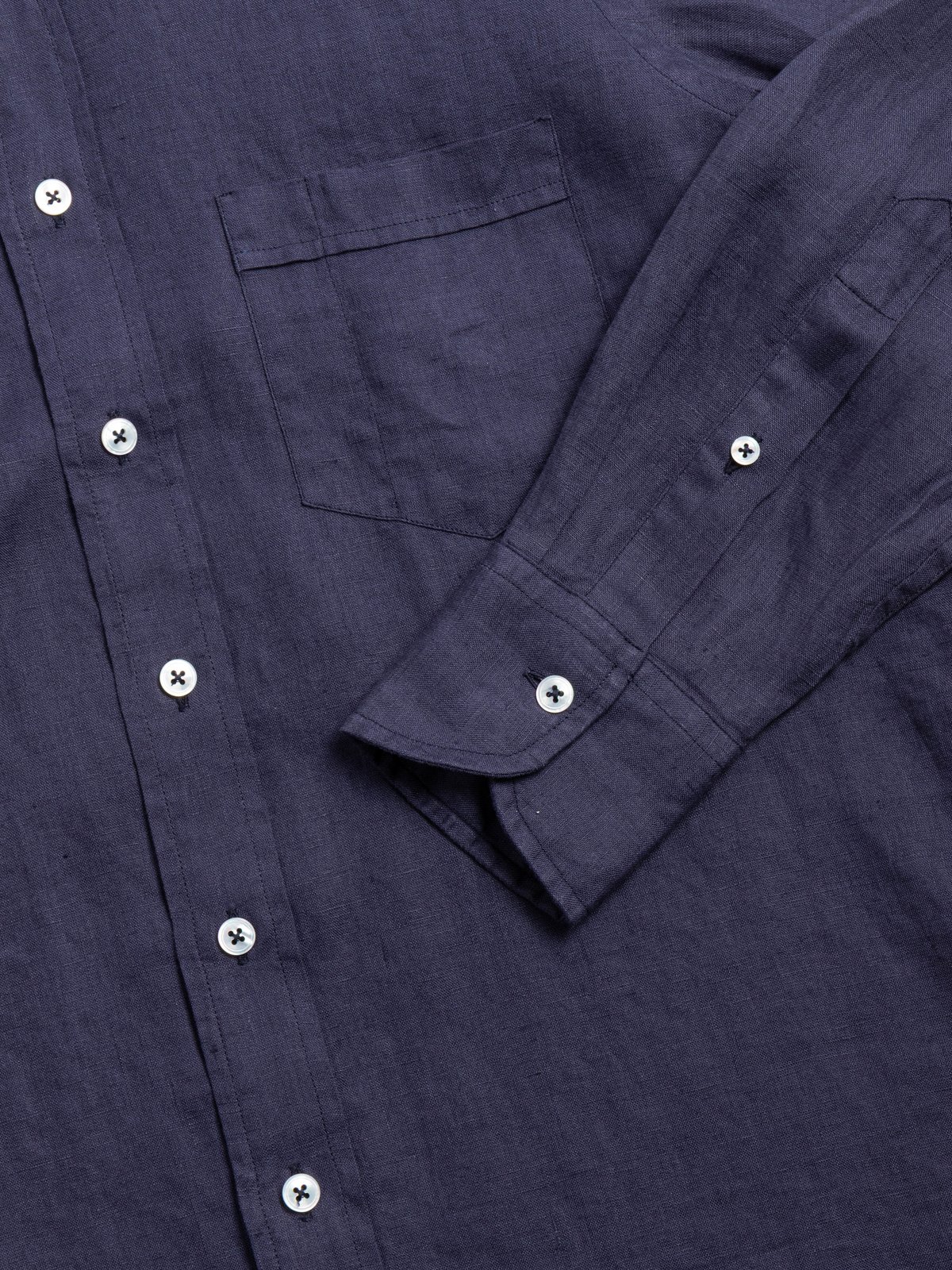 THE LINEN SUMMER SHIRT NAVY - Image 3