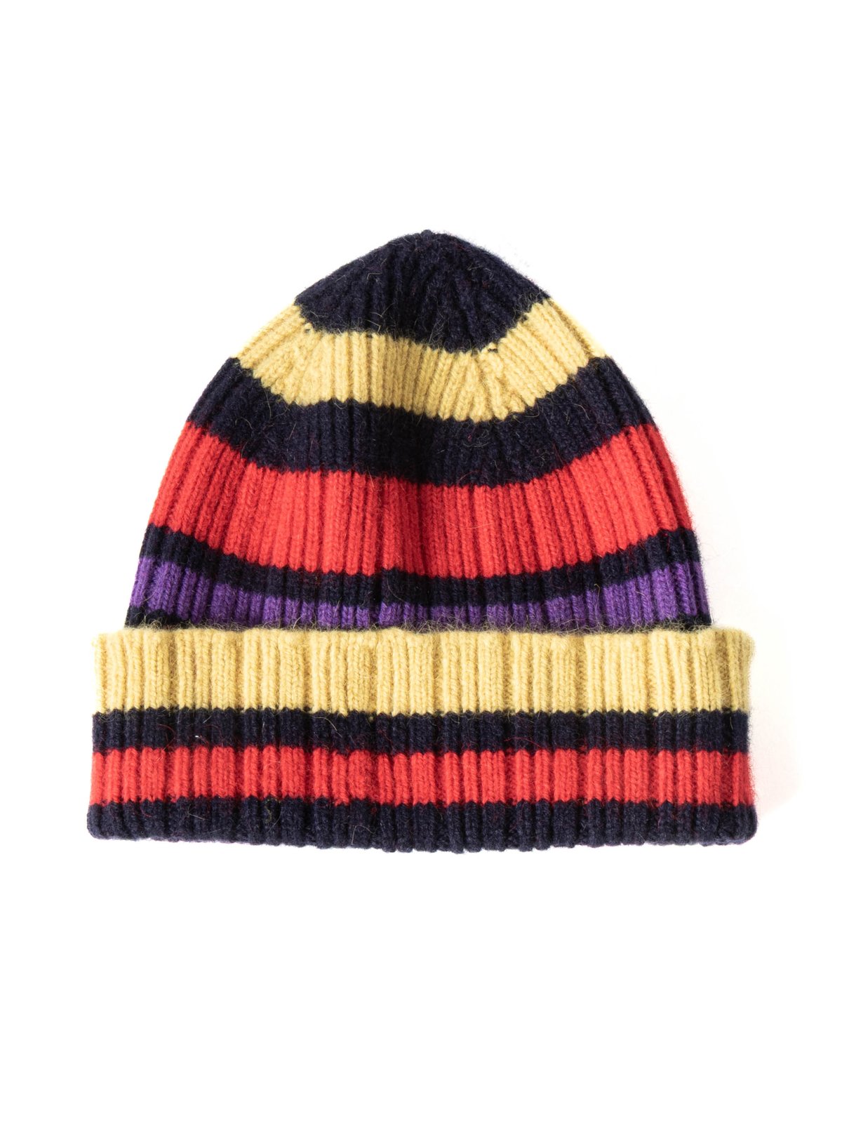 STRIPED GEELONGORA BEANIE NAVY YELLOW & RED - Image 3