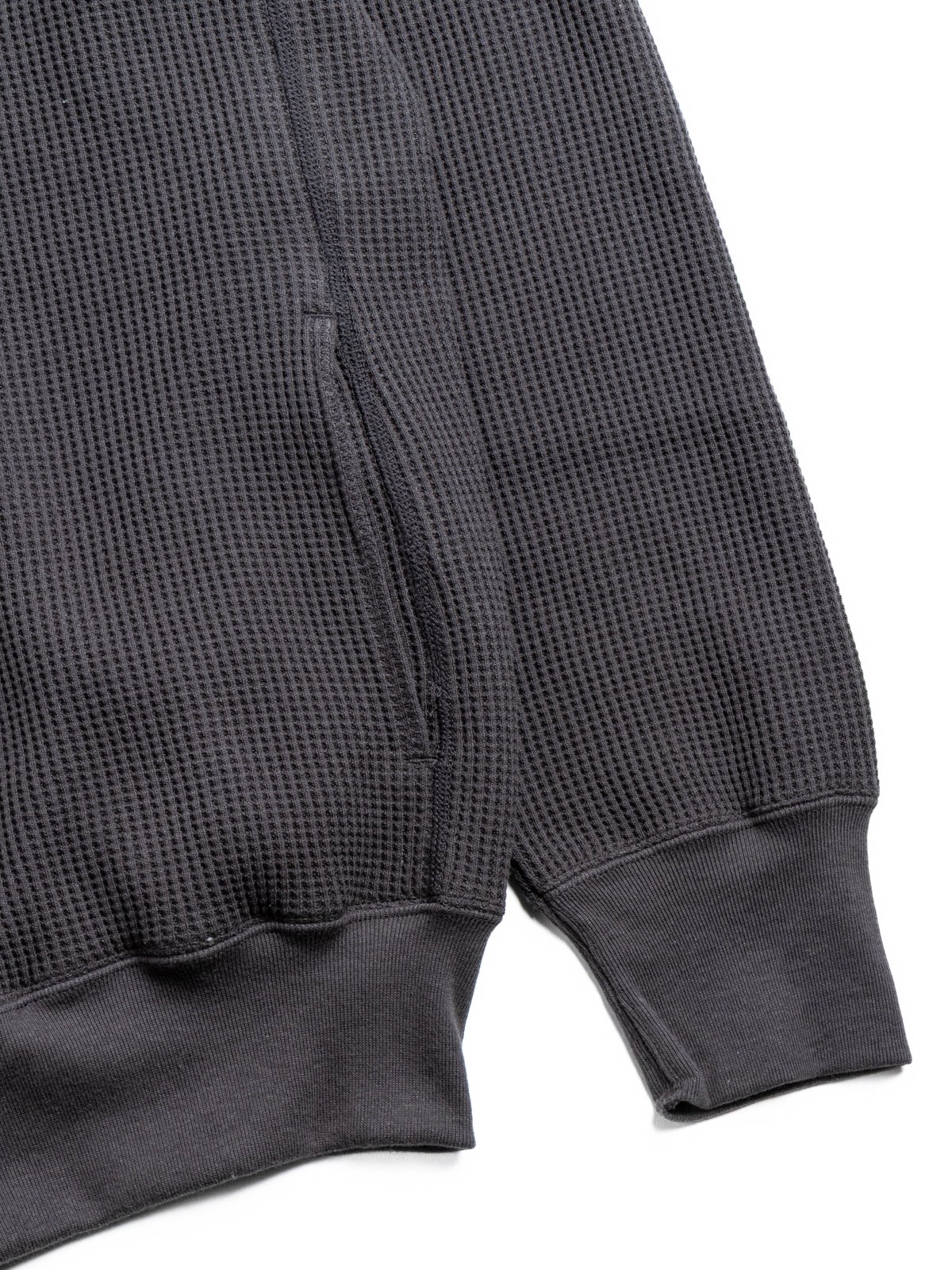 BIG WAFFLE DRIVERS ZIP CARDIGAN CHARCOAL - Image 3
