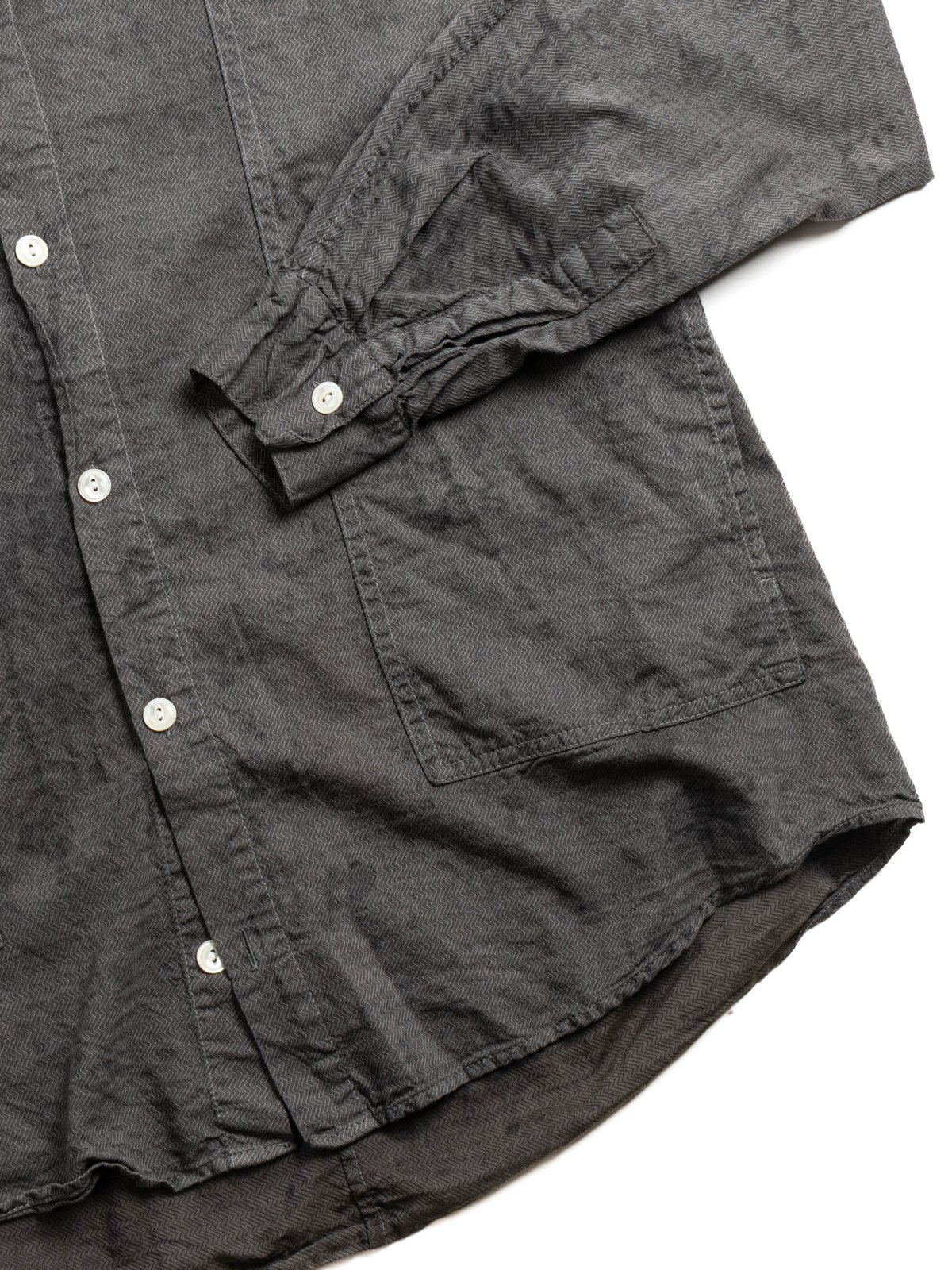 STOLE POCKET BUTTERFLY SHIRT THUNDERBOLT COTTON CAMBRIC CHESTNUT DYED - Image 4