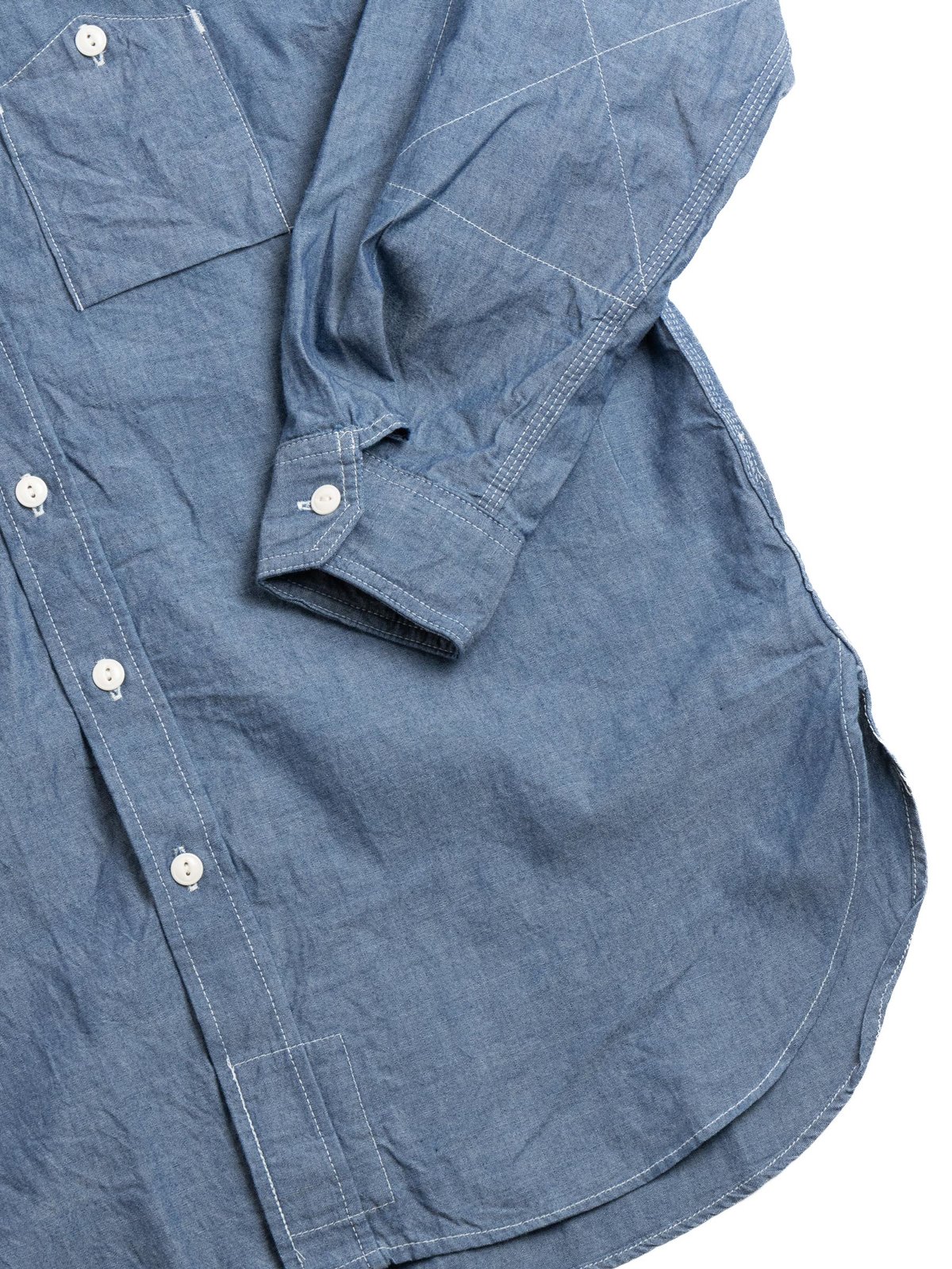 Engineered Garments Work Shirt Blue Cotton Chambray - Made in USA