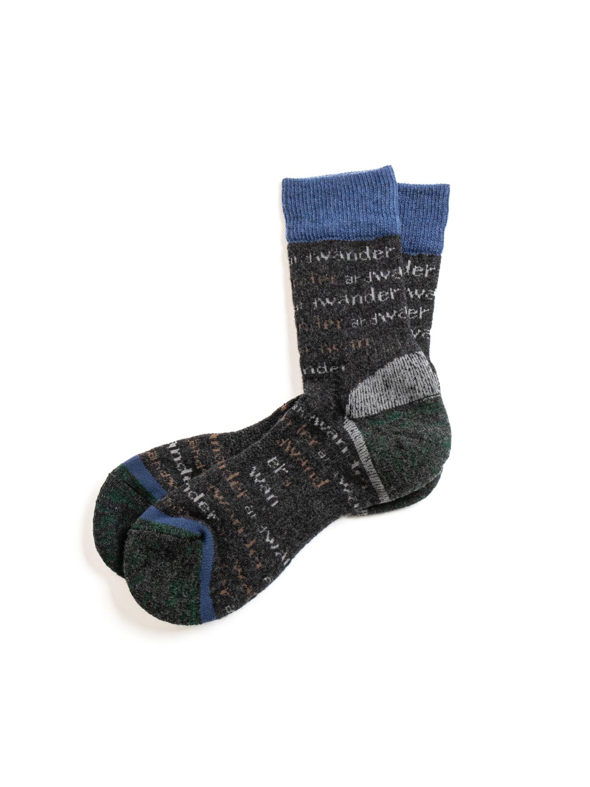 AND WANDER WOOL SOCK CHARCOAL - Image 1